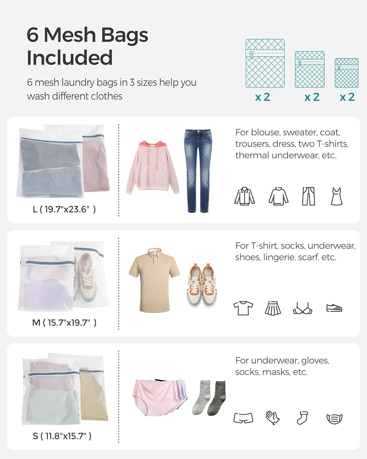 SONGMICS Laundry Hamper with Lid, 90L Clothes Hamper with 2 Removable Liner Bags, 6 Mesh Bags, Wicker Laundry Basket, Double Laundry Hamper for Bathroom, 13 x 18.1 x 23.6 Inches, Natural ULCB251N01V1