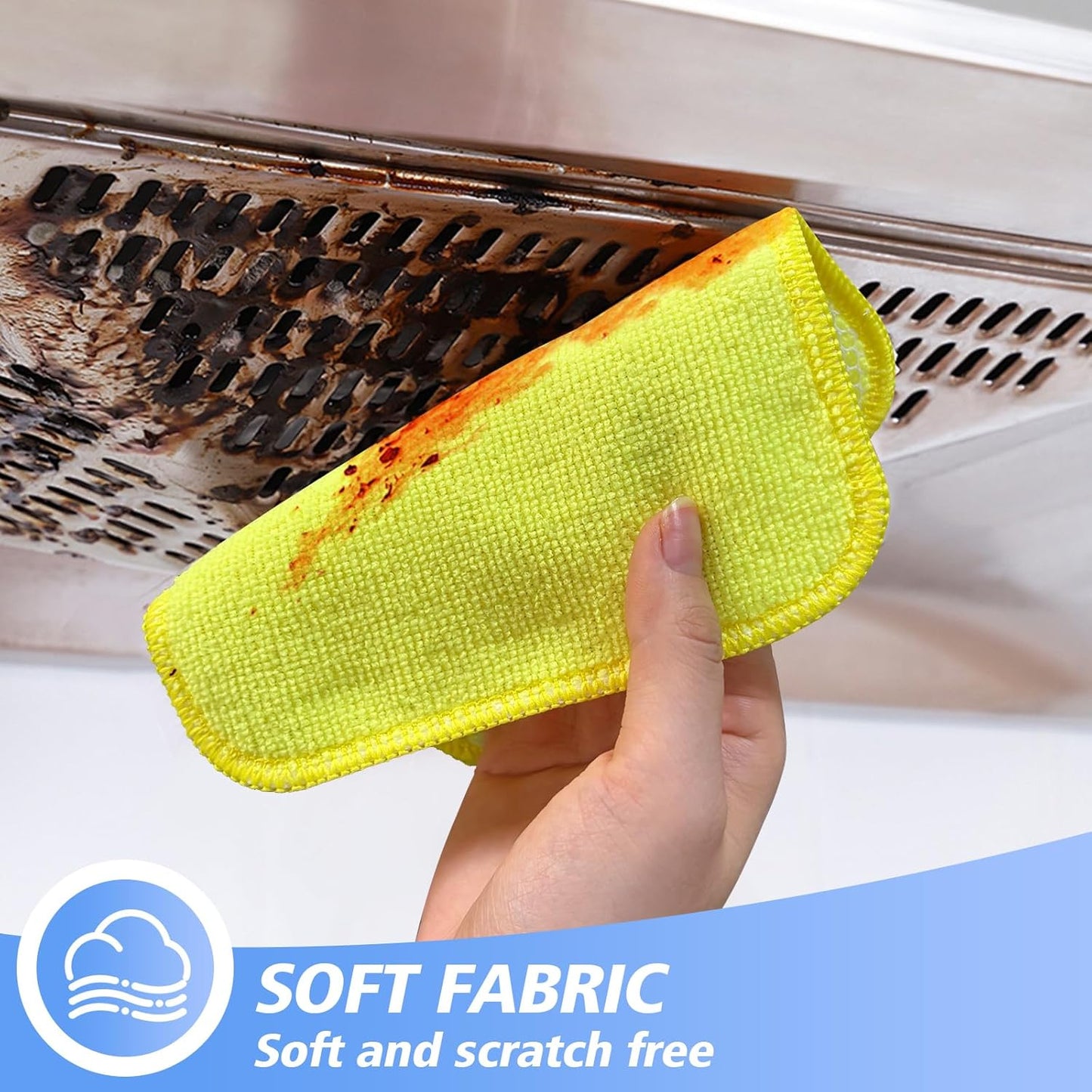 KinHwa Kitchen Washcloths for Dishes Absorbent Microfiber Dish Cloths Quick Dry Dish Rags with Poly Scour Scrub Side Ideal for Kitchen Cleaning (Mixing Colors #1, 6inchx6inch 9 Pack)