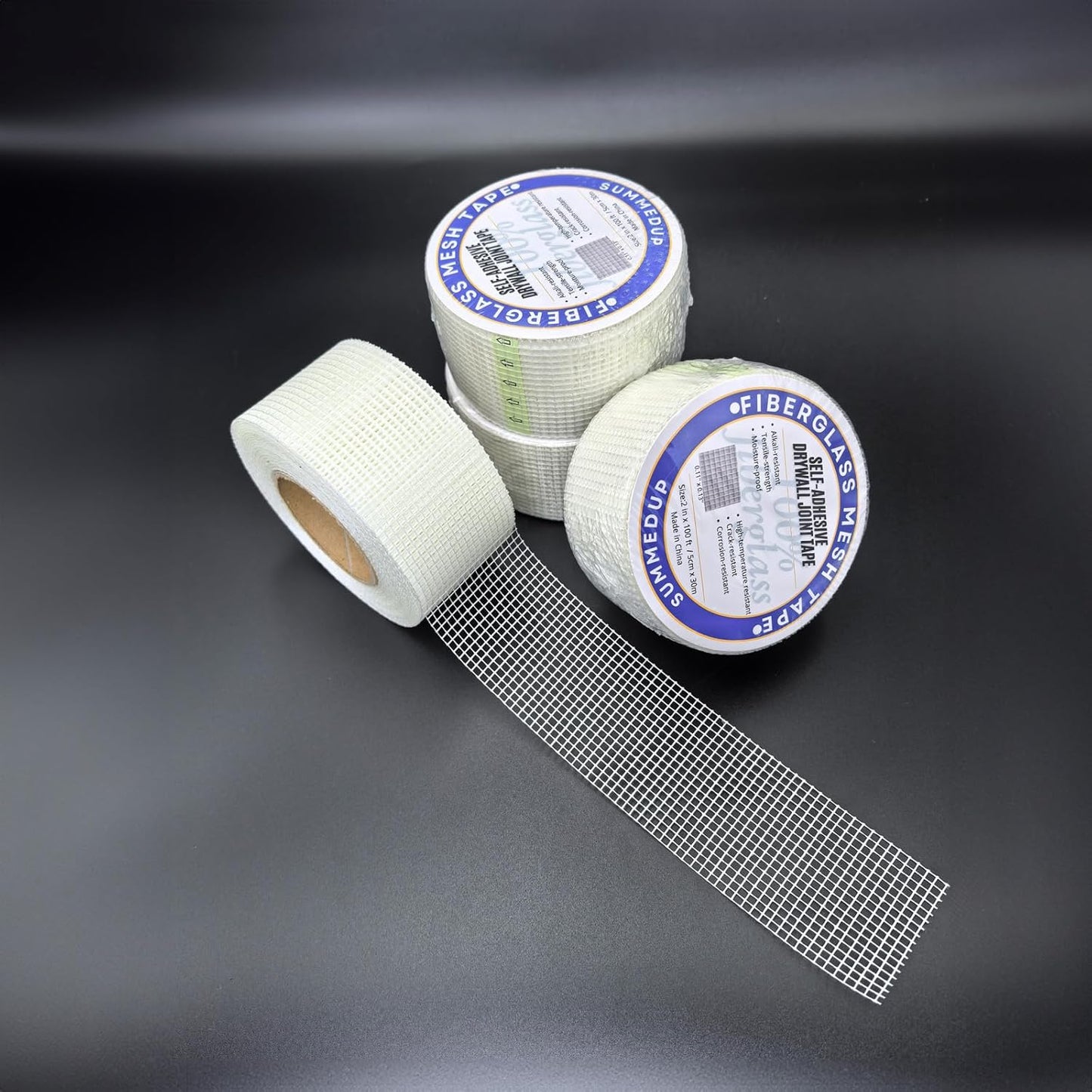 Drywall Repair Tape Fiberglass Mesh Self-Adhesive Drywall Joint Tape 1 Roll 2 in x 100 FT for Wall Crack and Seam Patch Repair