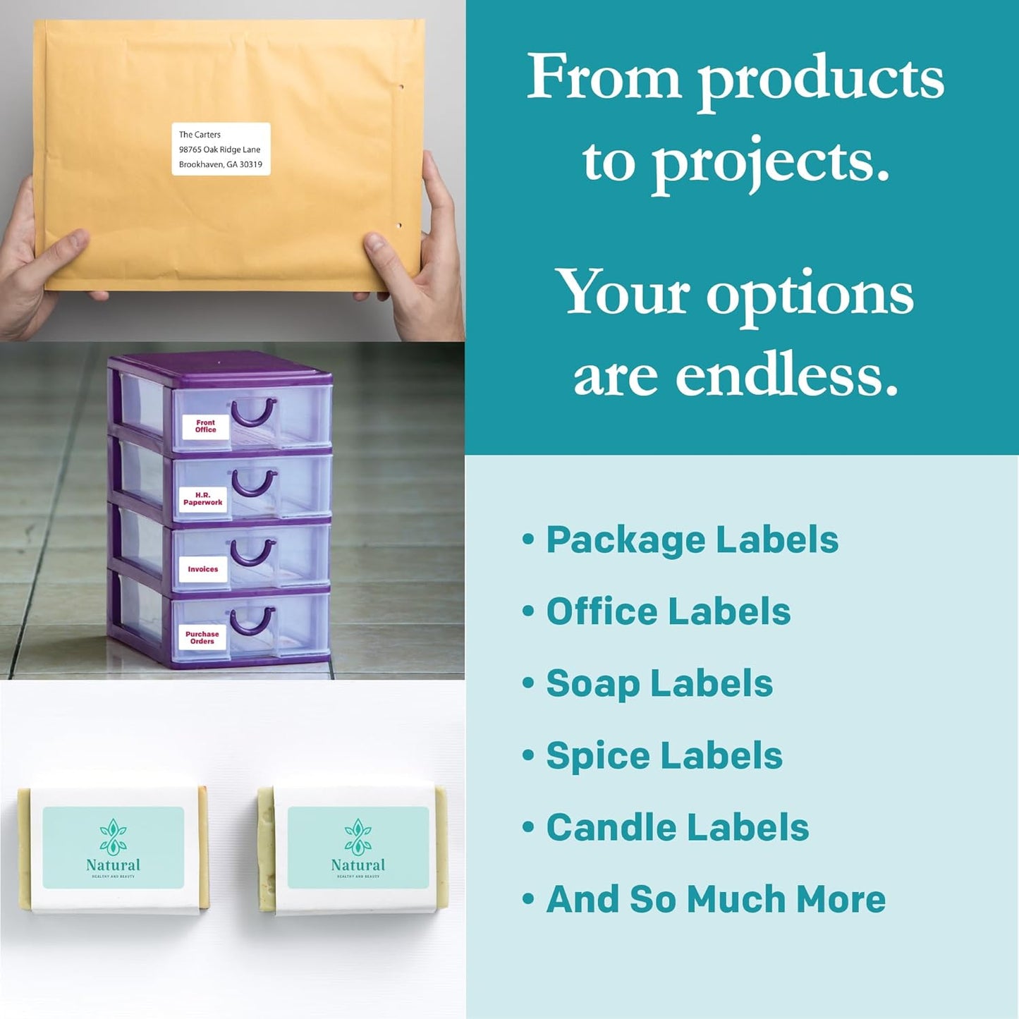 Premium Label Supply White Sticker Mailing Labels – 3.75" x 2" – Laser/Inkjet Compatible – (8 per Sheet), 2000 Sheets – 16,000 Total Adhesive Labels