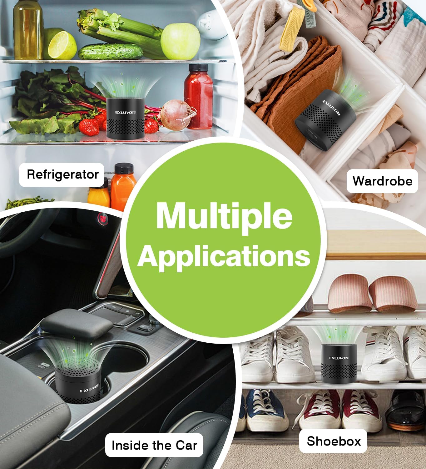 Refrigerator Deodorizer, Fridge Odor Eliminator Lasts for 10 Years, Household Essentials Travel Size Air Purifiers, More Effective Than Baking Soda and Bamboo Charcoal Air Purifying Bag, Black