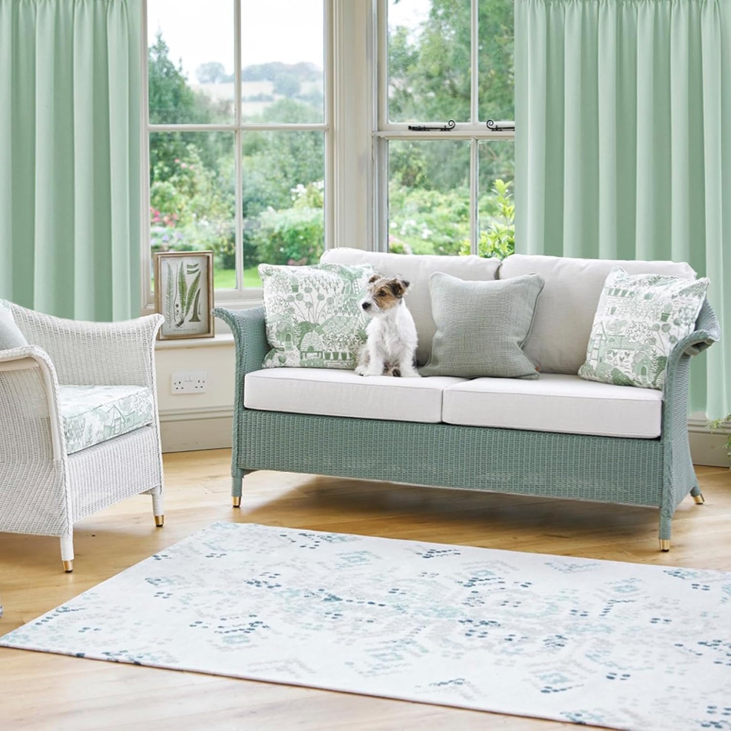 DWCN Blackout Curtains Room Darkening Thermal Insulated Bedroom Curtains Window Curtain Panels, 42 x 45 inches Long, Set of 2 Light Green Rod Pocket Drapes