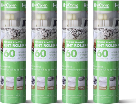 10 inch Mega Lint Roller Refills for Evercare Pet Mega Lint Roller and Leo Cleaning Roller, Fits Most 10" Supersize Lint Rollers with 2 1/16" ID, Total 240 Easy Tear Sheets (Pack of 4)