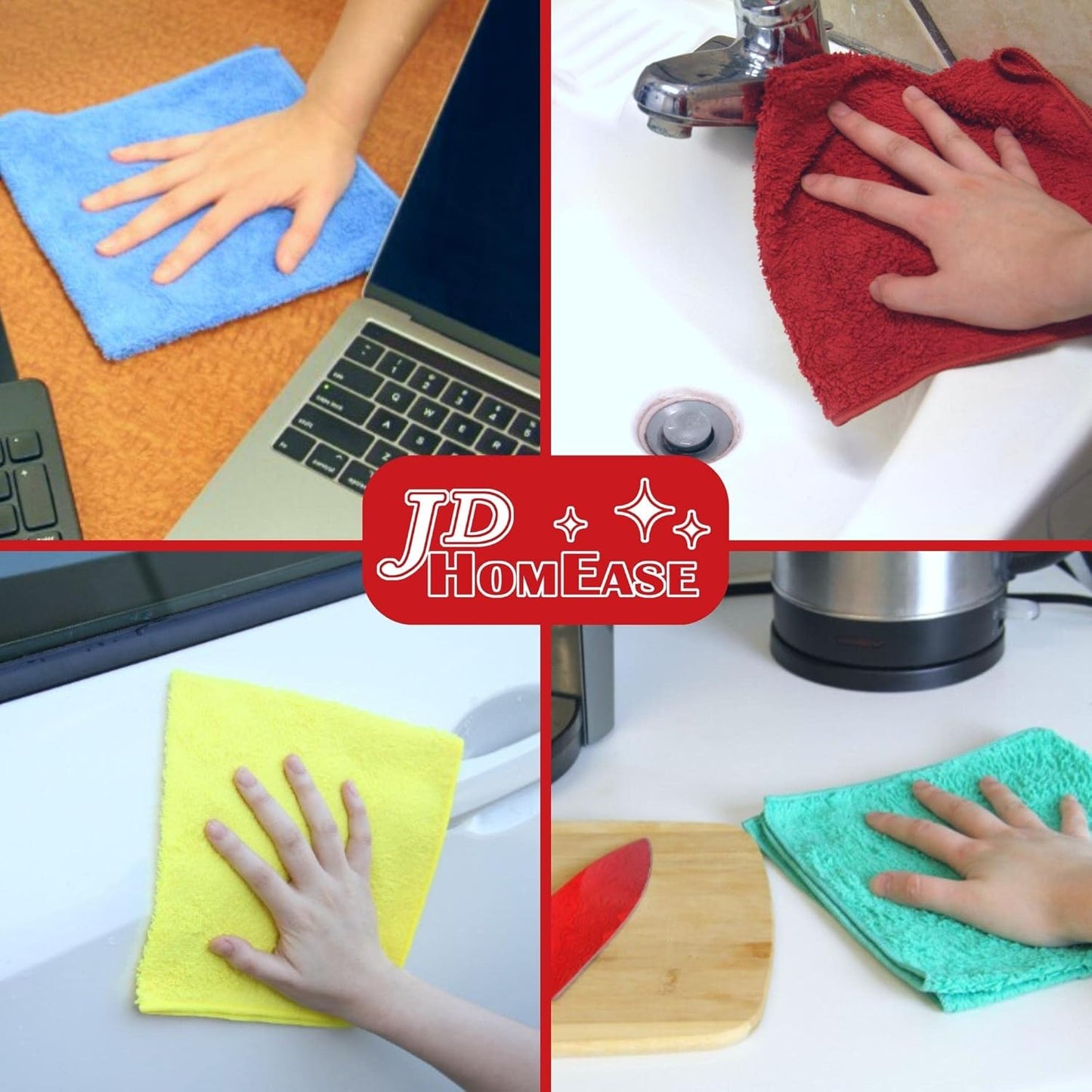 Microfiber Cleaning Cloths,48 Pack, 16"x16", All-Purpose, Softer, Highly Absorbent, Lint-Free, Reusable, Washable Pro Towels, Green, for House, Kitchen, Bathroom, Car, Office