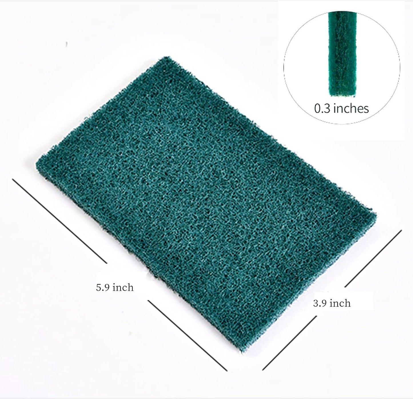 Heavy Duty Scour Pads Sponge Dish Scrubber Non-Scratch Green Reusable Household Scrub Pads for Kitchen and Dish Cleaning Tool (12Pcs)