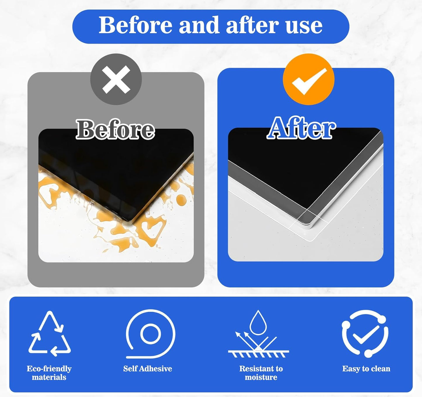 ABSOFINE Caulk Tape Waterproof Self Adhesive, Clear Toilet Caulk Sealant Tape, Shower Seal Strip for Kitchen, Countertop, Bathroom, Sink Bathtub Toilet Edge Protector with Sealing Tool (1.97"x16.4Ft)