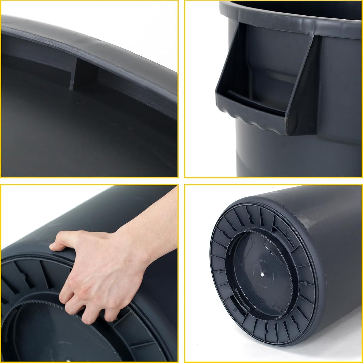 32 Gallon Outdoor Trash Can, Outdoor Trash Can with Lid and Removable Wheels, Rolling Garbage Can, Commercial Garbage Can Suitable for Restaurants, Backyards, and Garages. (1-Pack, 32 Gallon)