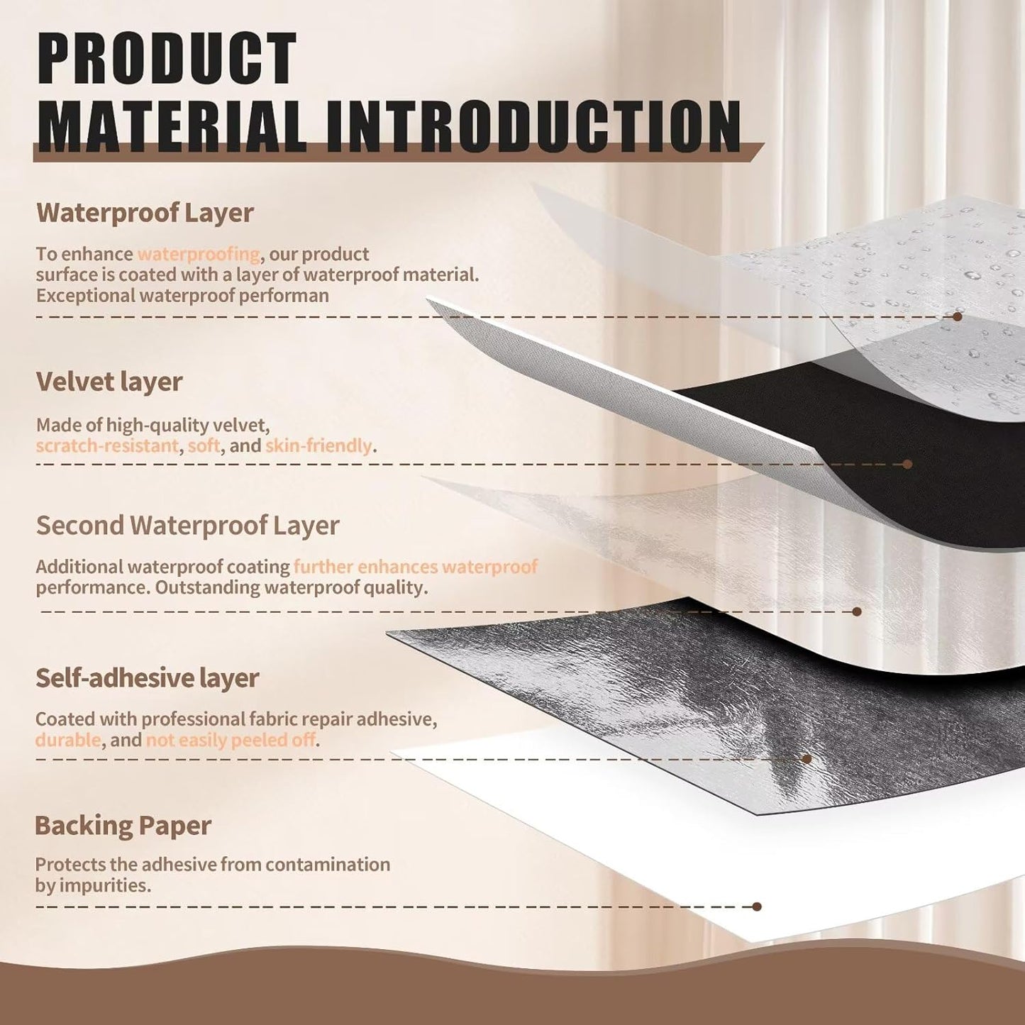 Azobur Couch Patches, Extra-Large Durable Fabric Tape, Ideal for Automotive Upholstery Repair, Waterproof, Self-Adhesive, Quickly Fix Sofas, Car Interiors, and Other Fabric Items (Black)