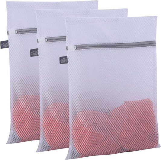 Kimmama Small Laundry Bags Mesh Wash Bag, Lingerie Bags for Washing Delicates, Net Washer Sack with Zipper, Dryer Pouch for Cleaning and Drying Cloths, Garment, Sweater, Bra, Pant, Sock, Toys, Gloves