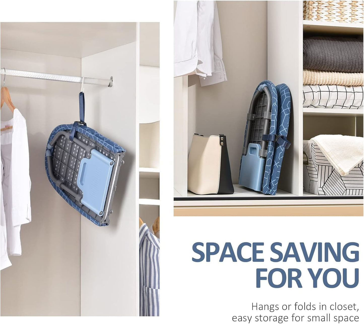 APEXCHASER Foldable Ironing Board, Tabletop Small Ironing Board with Heat Resistant Ironing Covers, Portable Folding Mini Iron Board with Non-Slip Feet for Home, Laundry Rooms, Dorms, Travel Use