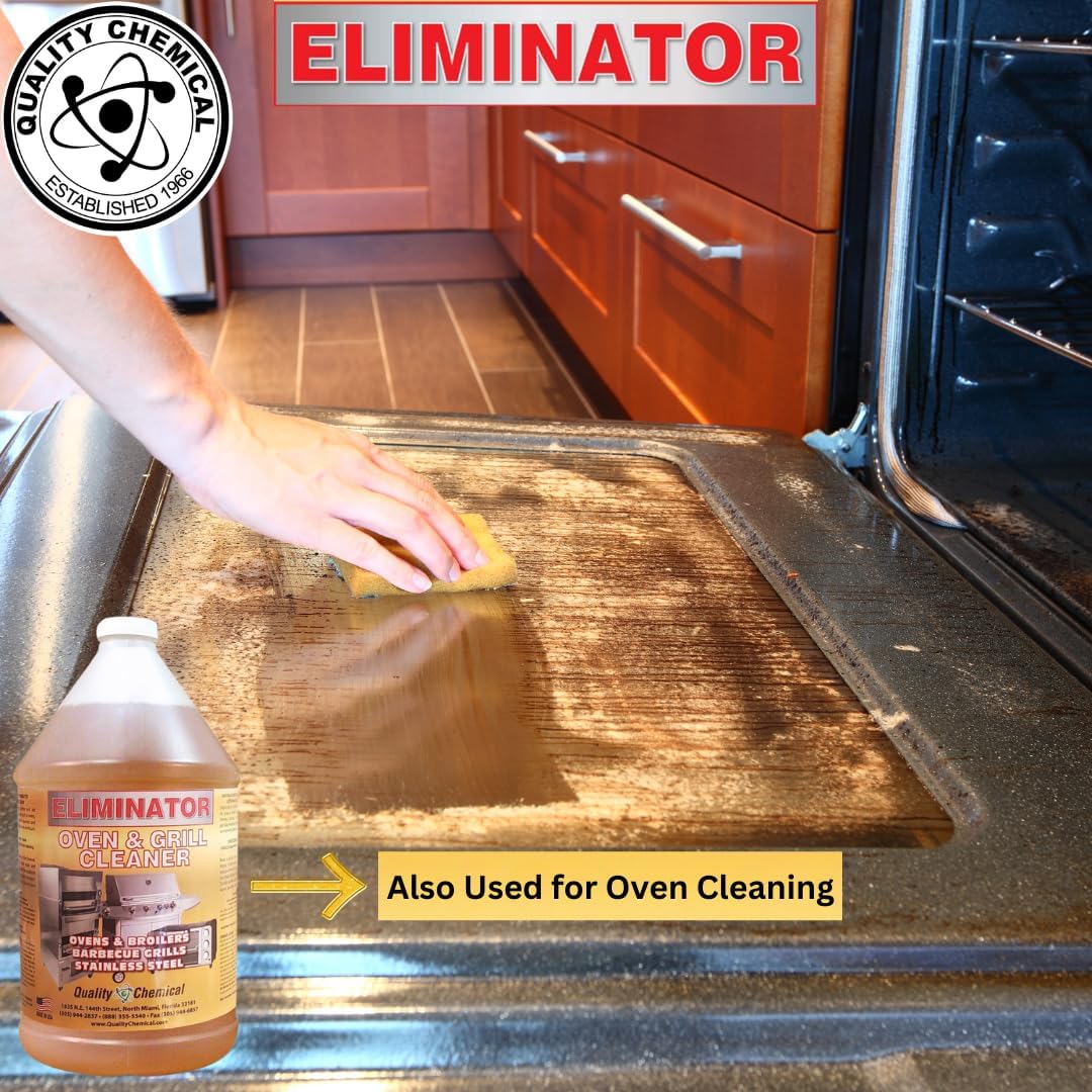 Quality Chemical Oven Cleaner & Grill Cleaner - Heavy-Duty/Fast Acting & Easy to Use/Degreaser/Heavy Duty Oven Cleaner/Best Oven Cleaner/Made in USA - 128 oz (Pack of 2)