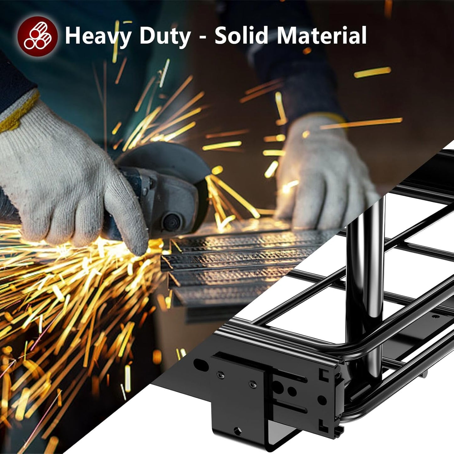 Dual Under Sink Trash Can Heavy Duty Pull Out Trash Can Under Cabinet, Fits 2x35Qt (7-9 Gal) Commercial Trash Cans Cabinet Trash Bin Pull Out Kit Requires ≥ 22''Dx 16''Wx 17''H, No Can (Black)