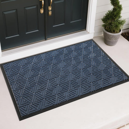 Yimobra Large Door Mat 47x32, All-Weather Waterproof Non-Slip Welcome Matt Outdoor, Heavy Duty Non Slip Doormat for Entryway for Patio and Garage Indoor, Easy Clean, Blue