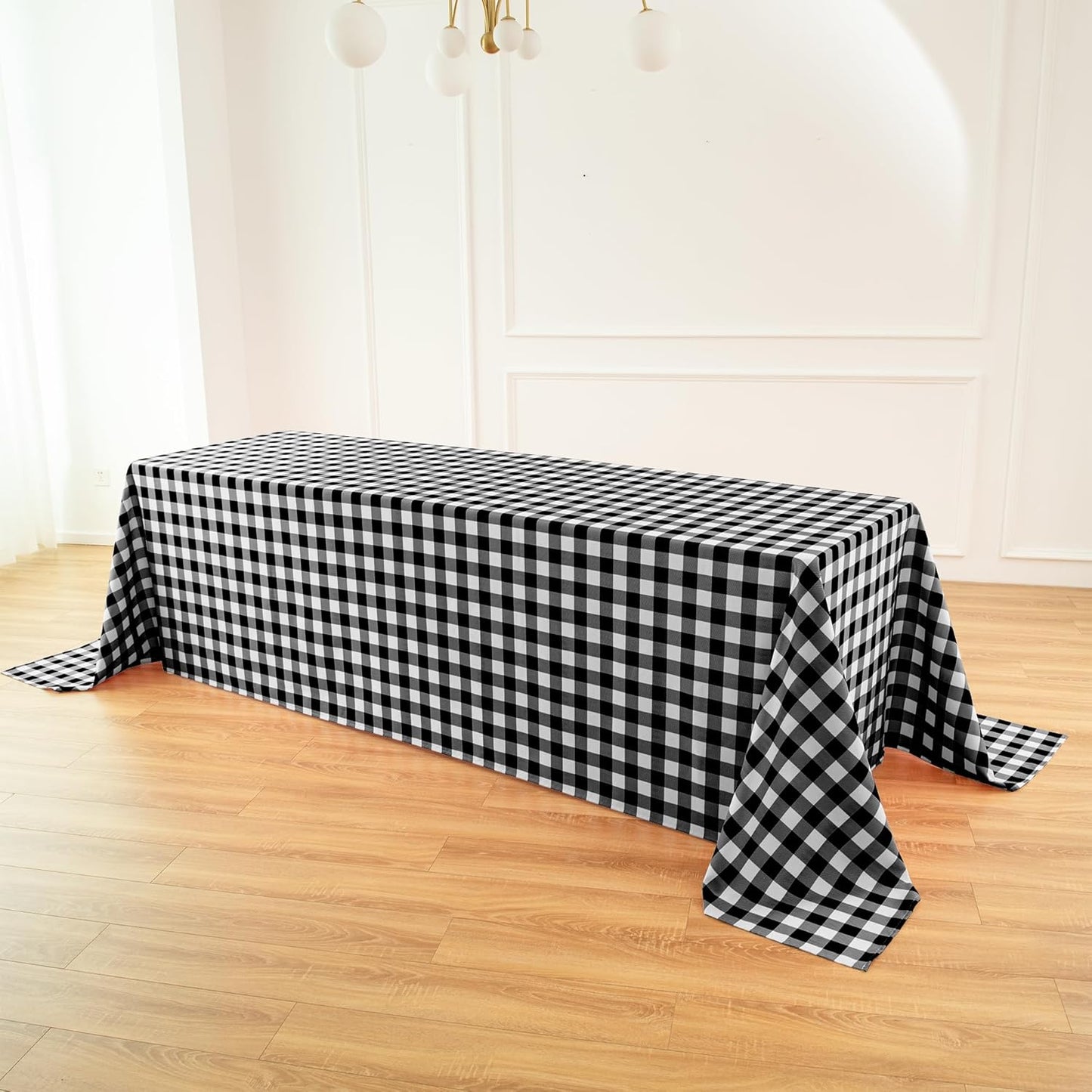 Classic Gingham Buffalo Tablecloth Fabric - Oblong 90x156 Inch Water Proof Checkered Table Cloth for Indoor Outdoor - Table Cover for Birthday, Picnics, BBQs, and Parties