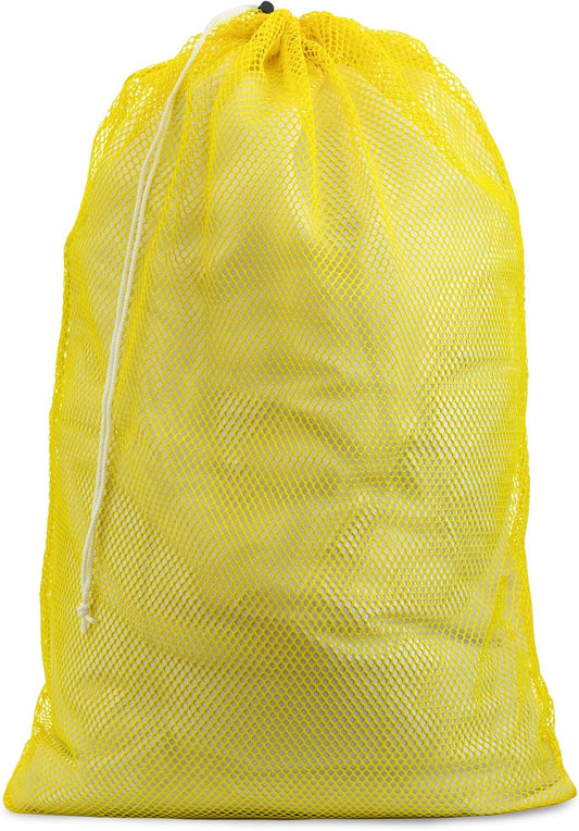 Handy Laundry Mesh XL Laundry Bag - Durable, Machine Washable with Secure Drawstring Closure - Perfect for College Dorms, Laundromats, Apartments (Yellow, Large 24" x 36")