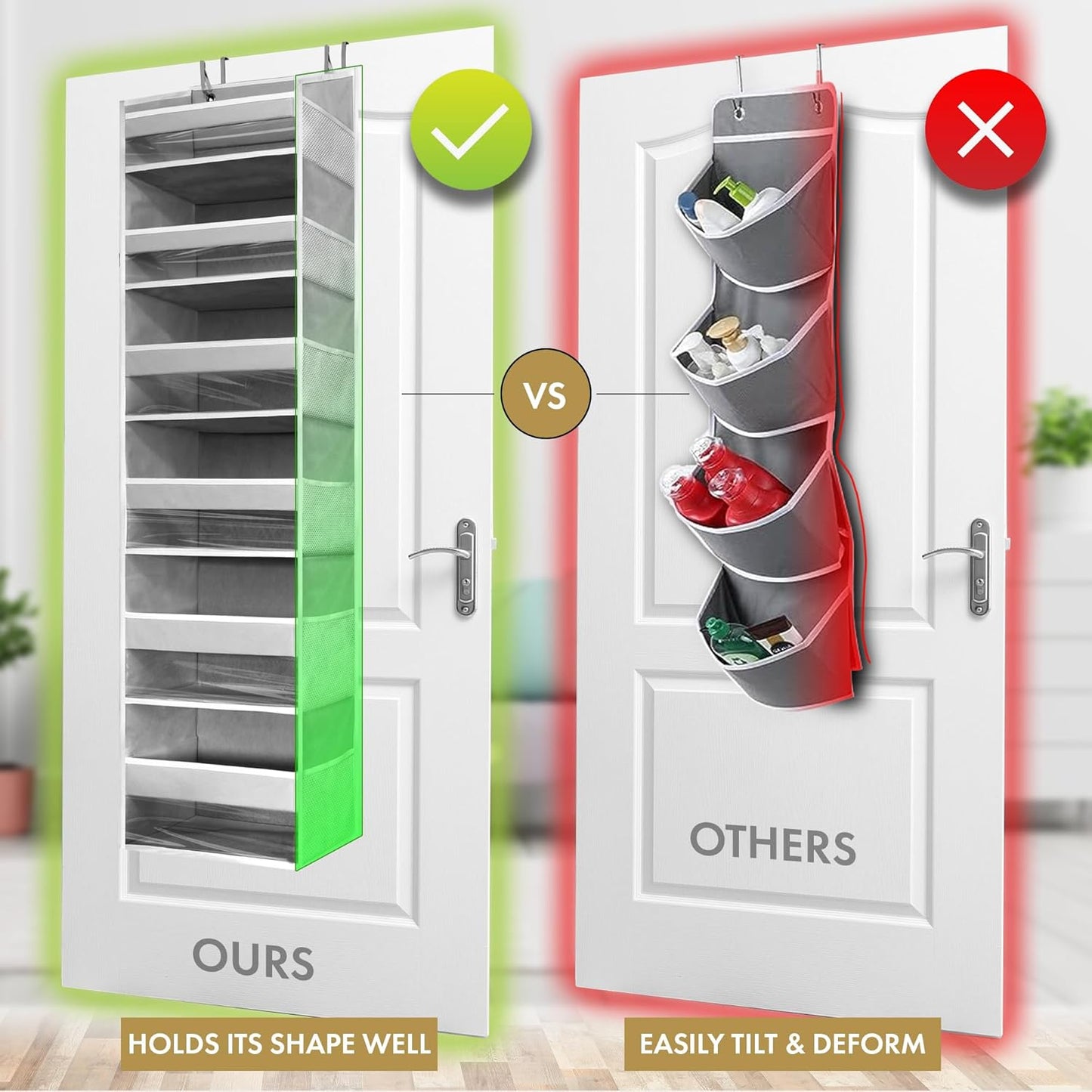 HOMELUX THEORY 1 PC Heavy Duty Over the Door Organizer 55x14x6.7, 6 Large Front & 12 Side Pockets, Hanging Storage Closet Door Organizer for Bedroom, Bathroom and Baby Nursery Storage (Baby Blue)