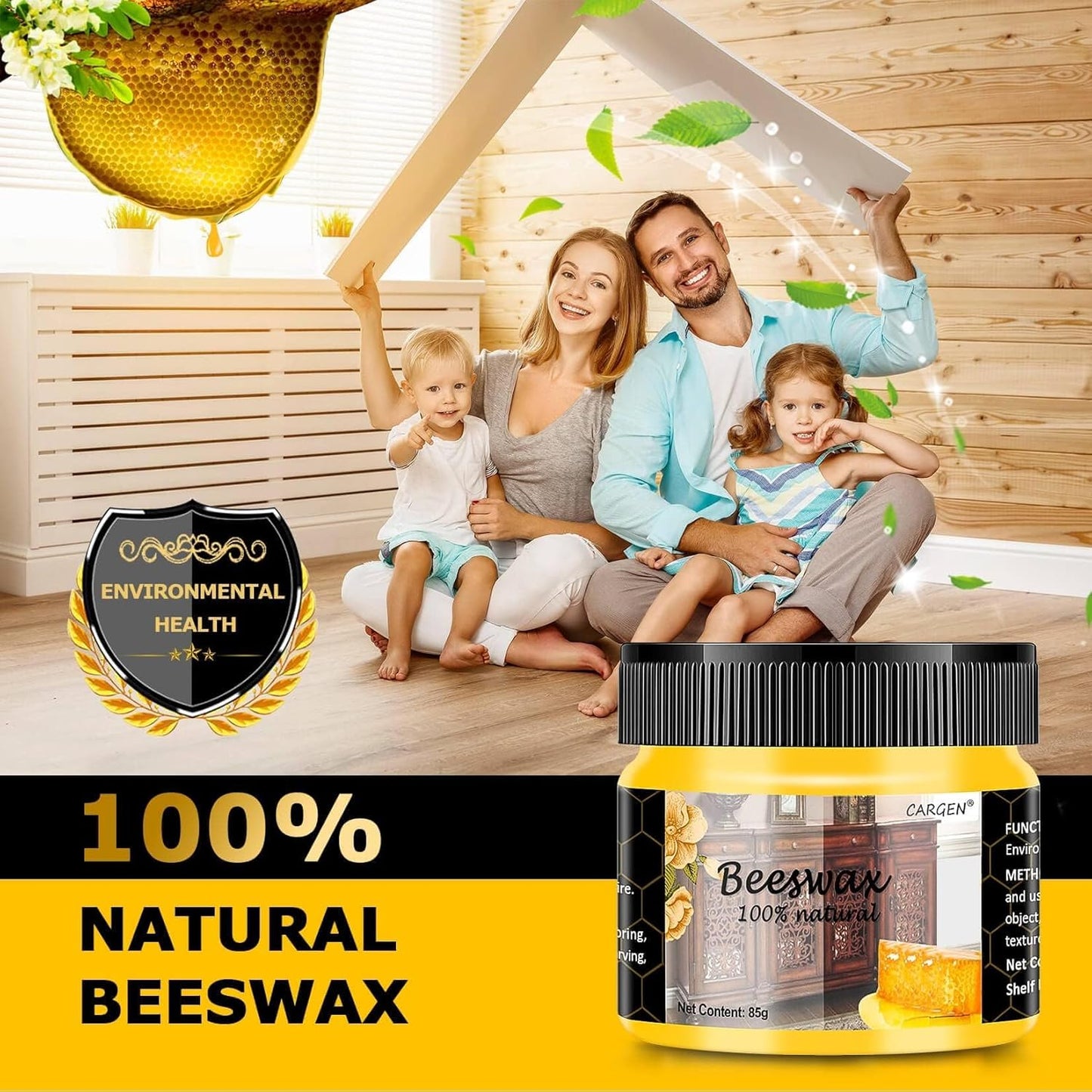 CARGEN 3 PCS Wood Seasoning Beewax Natural Beewax Traditional Wood Wax Multipurpose Beeswax Furniture Polish for Wood Polish Furniture Care