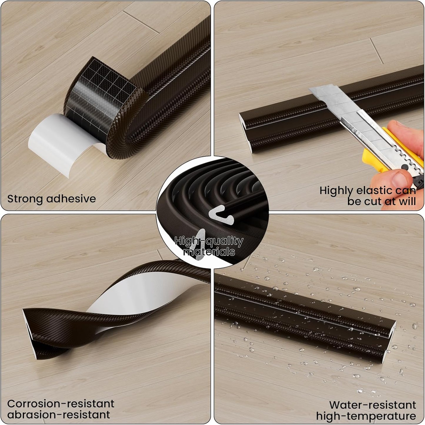 V Shape Foam Weather Stripping Door Frame Seal Strip 19.7FT Brown, Draft Stopper, Insulation Winter, Weatherstripping, Gap Sealing, Soundproofing, Self-adhesive Used for Exterior Front Door Side