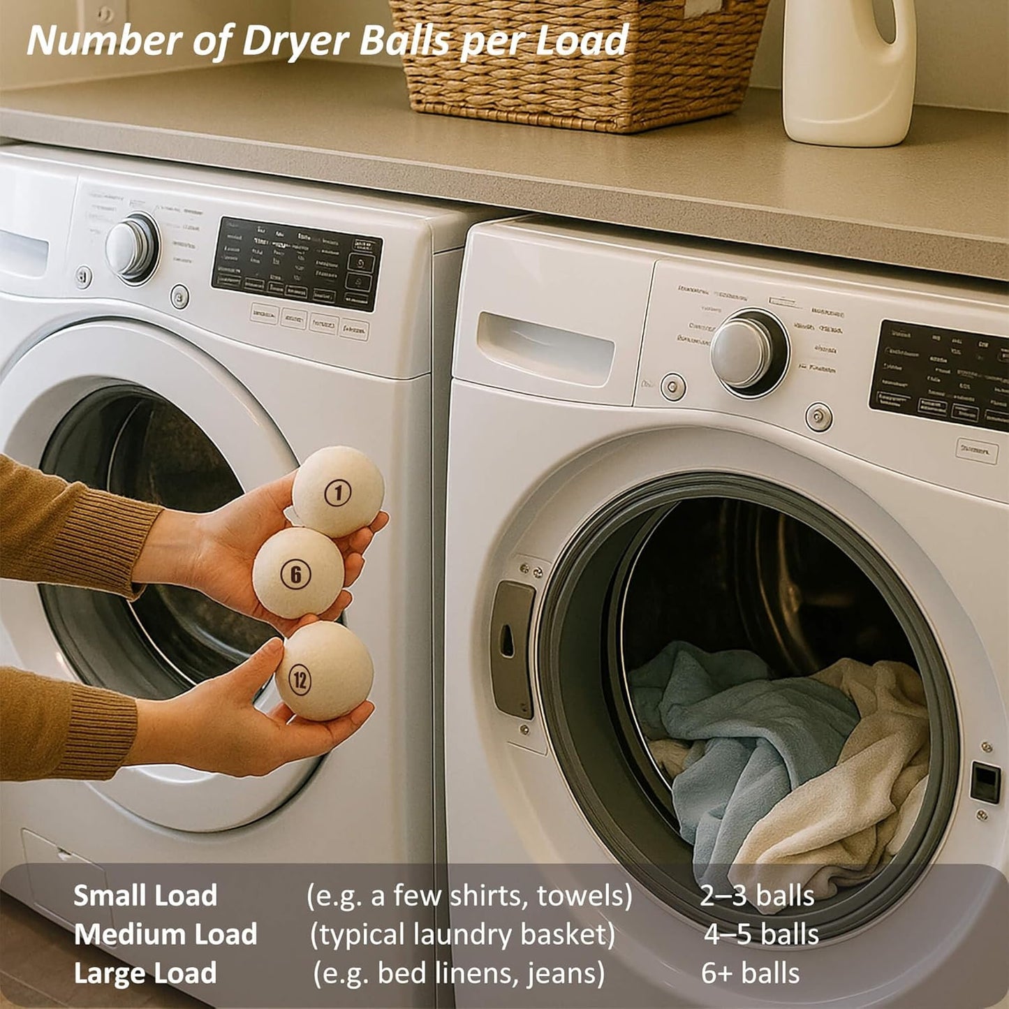 Sheep Wool Dryer Balls 4 Pack L(2.3") Premium Natural Fabric Softener, Reusable Laundry Dryer Balls for Reducing Drying Time, Static and Wrinkles, Eco-Friendly – 100% New Zealand Wool