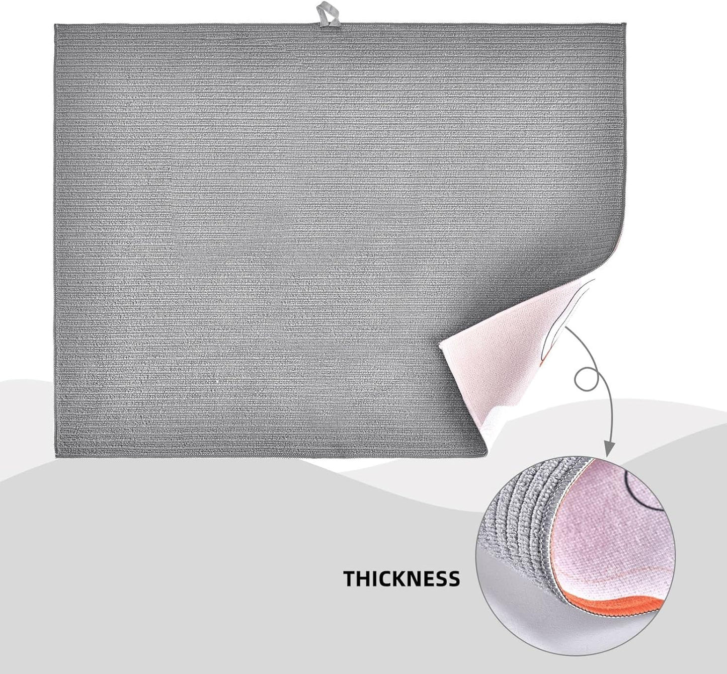 Sunflower Dish Drying Mat for Kitchen Counter Protector and Decoration Super Absorbent Double Sided Microfiber Coffee Bar Mat Dish Drainer Mat Fast Dry Pad Reusable Extra Large 18"x24" inches