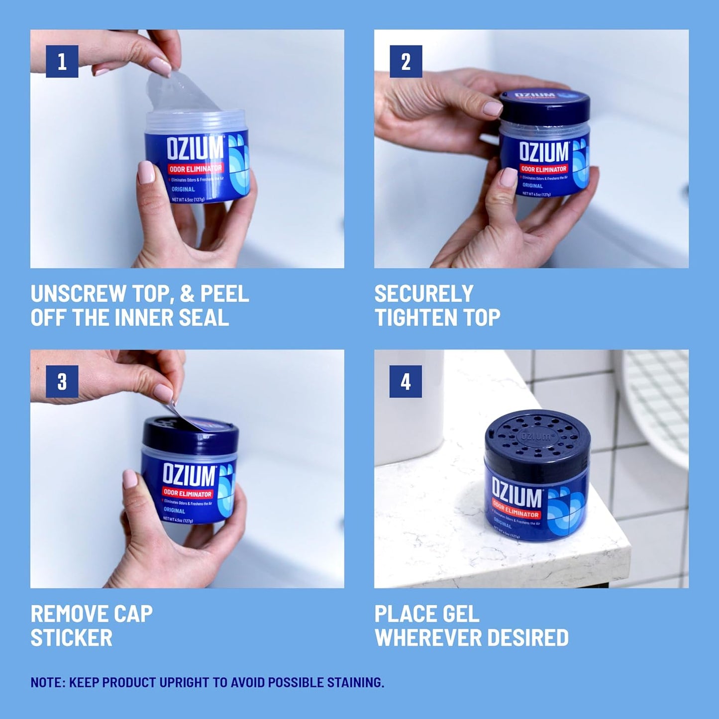 Ozium 8 Oz. Odor Eliminating Gel 6 Pack for Homes, Cars, Offices and More, 6 Pack