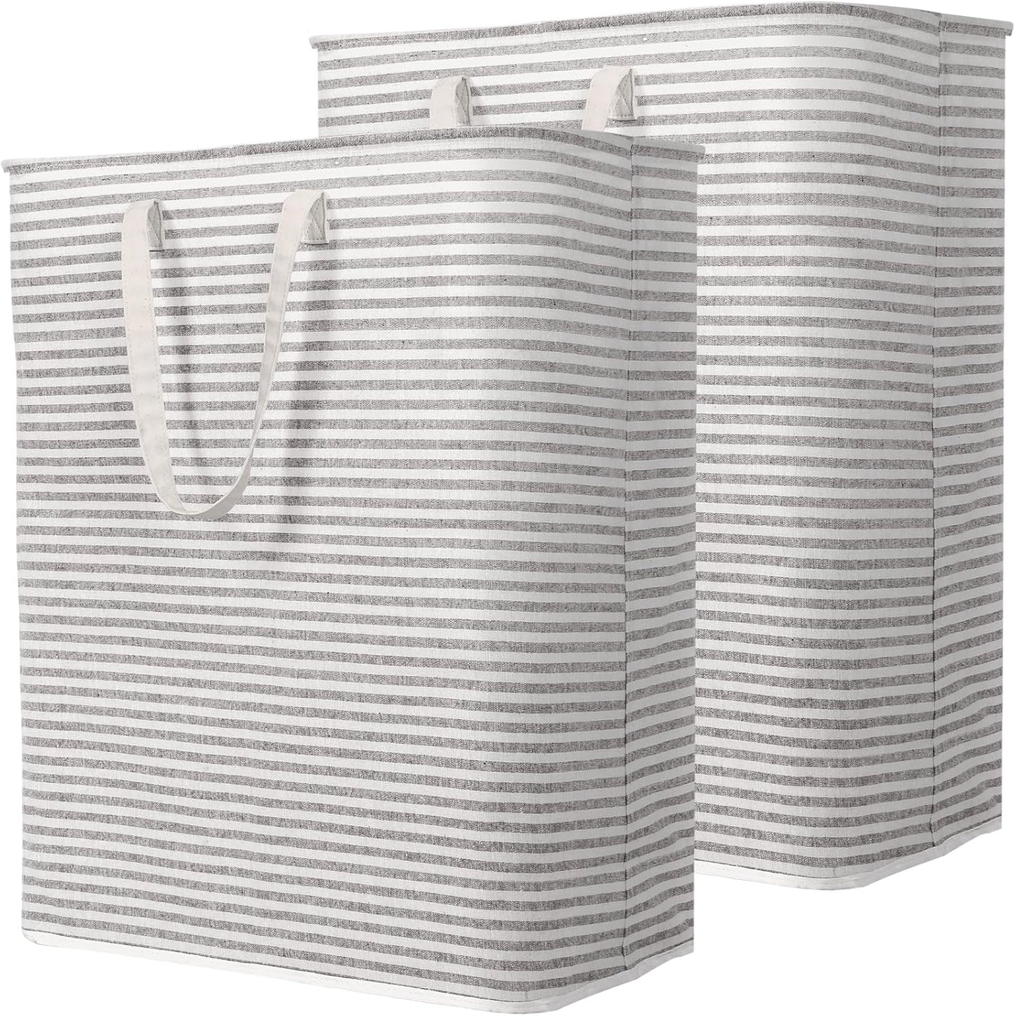 Lifewit 2 Pack Laundry Hamper Large Collapsible Laundry Baskets, Freestanding Waterproof Clothes Hamper with Easy Carry Handles in Laundry Room Bedroom Bathroom College Dorm for Adults, Grey, 2 x 125L