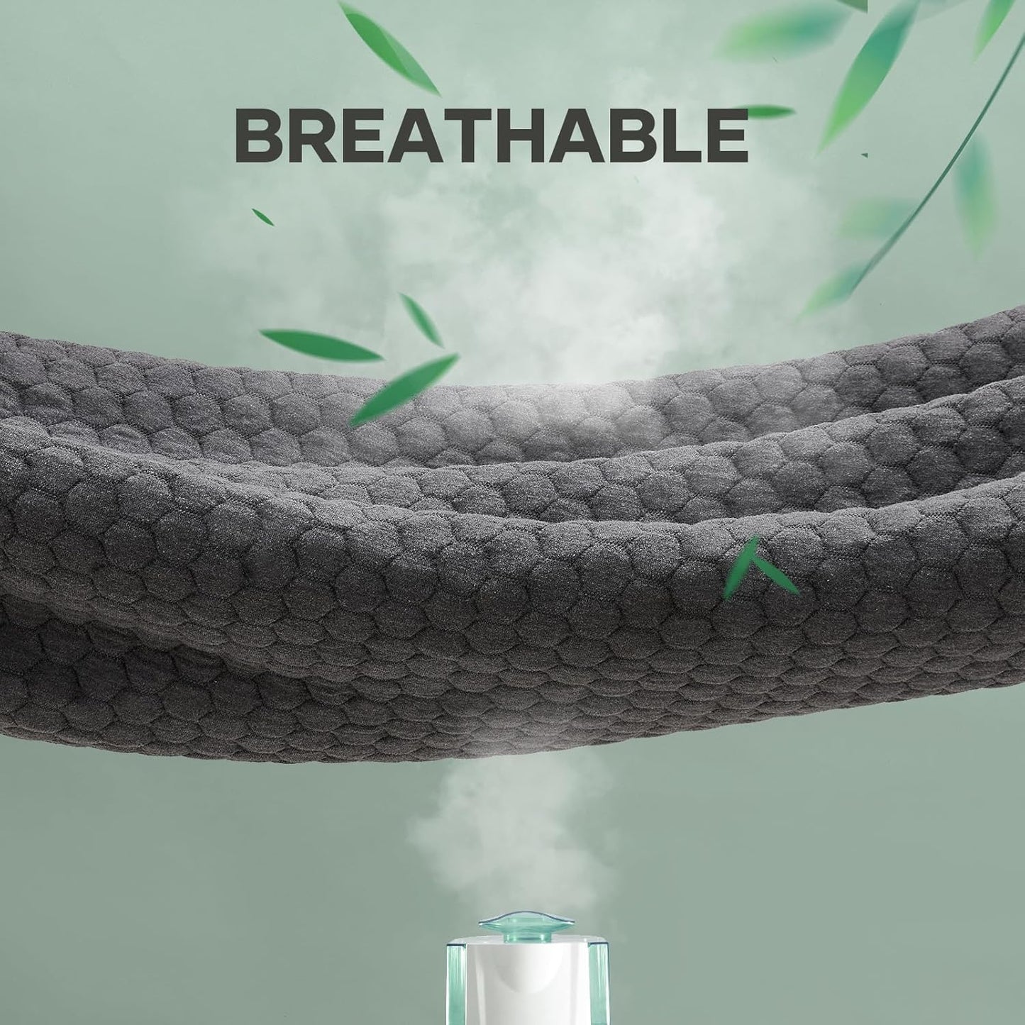 OhGeni 100% Waterproof Mattress Protector, Twin-Gray Size Mattress Pad, Fits 6"-20" Mattresses with Deep Pocket, Cooling, Breathable Fitted Sheets, Soft Bed Cover, Noiseless, Machine Washable