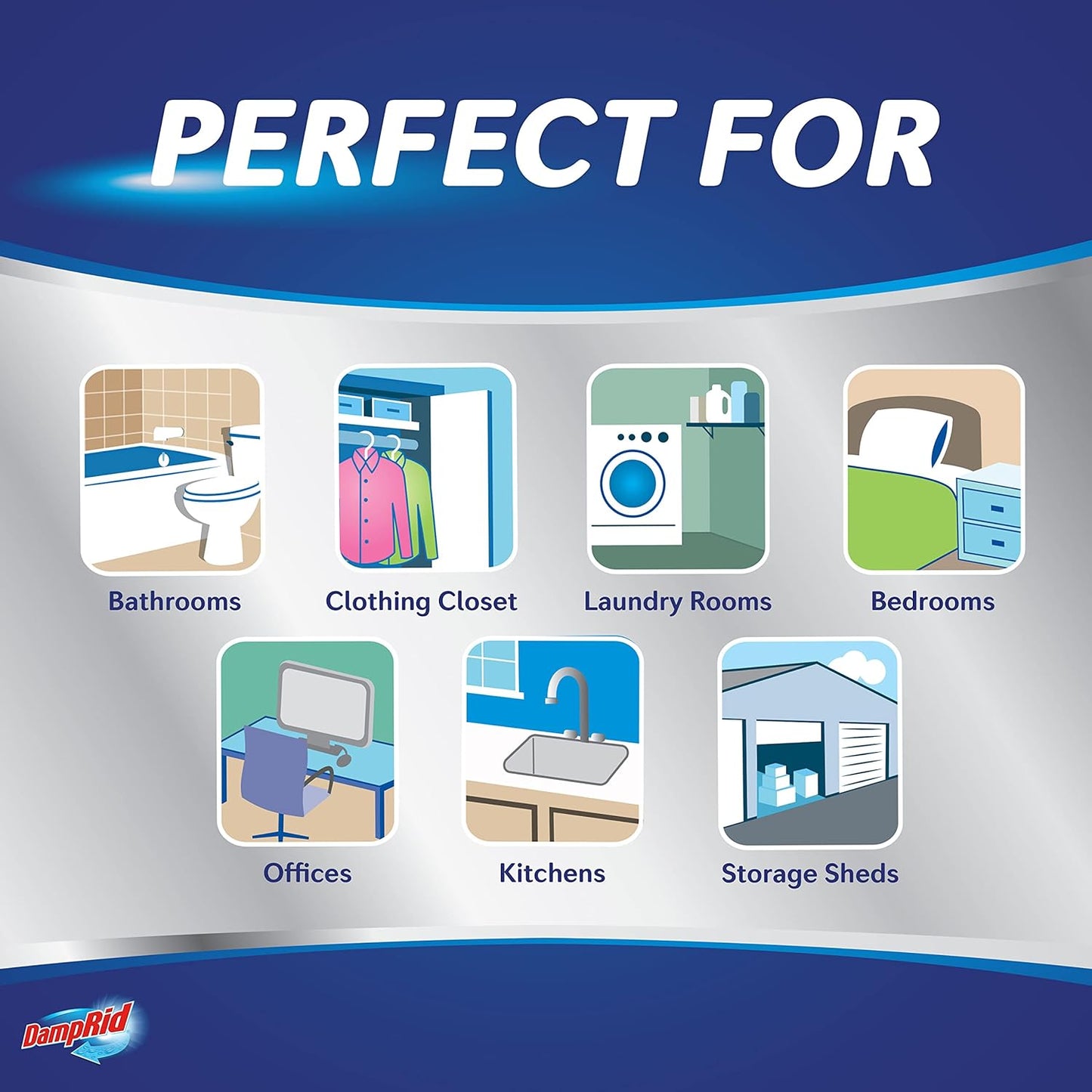 DampRid Refill Bag, 42 oz., 4-Pack - Fragrance Free Moisture Absorbers for Rooms with Excess Humidity, Long-Lasting, Inhibits Mold & Mildew