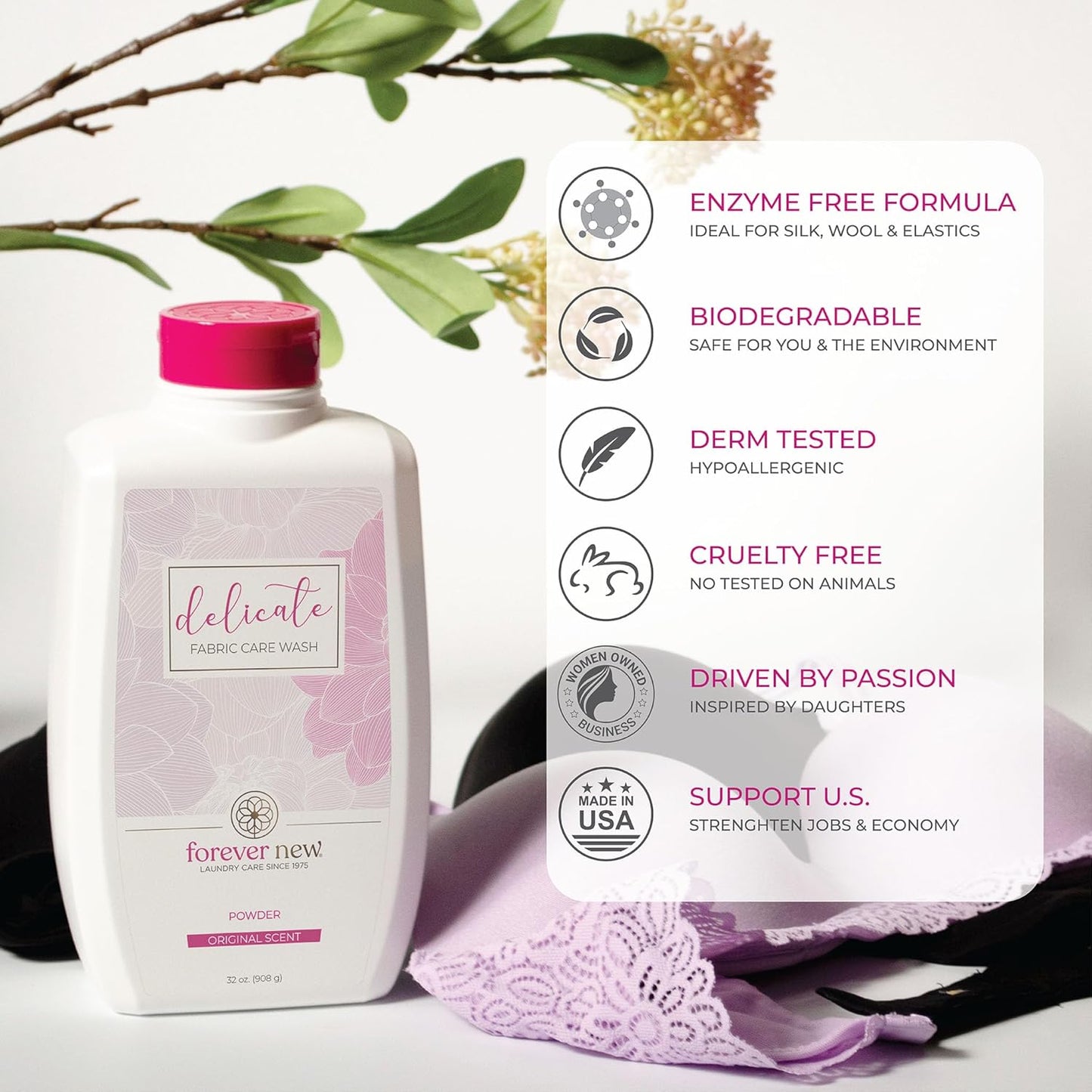 Ovacion by FOREVER NEW (2 pk) Liquid Laundry Detergent - Natural Fabric Care Wash - Scented, 16 Fl Oz Each