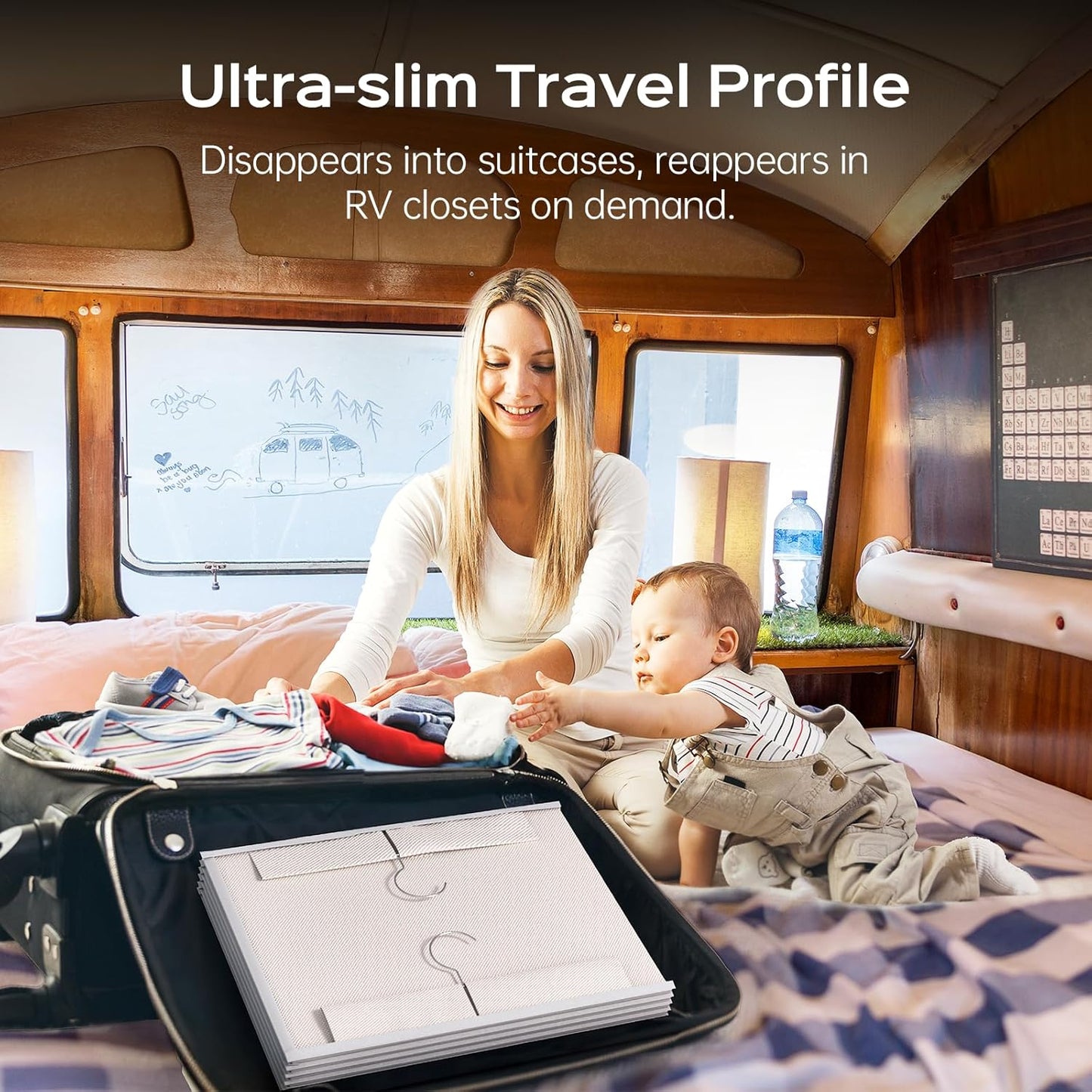 Extra Deep Hanging Closet Organizer with Shelves and Oversized Mesh Pockets, Heavy-Duty Structure, No Deformation, Max Storage for Clothes, Shoes, Hats, Dorms and RVs,1-Pack (White, 6 Tier)