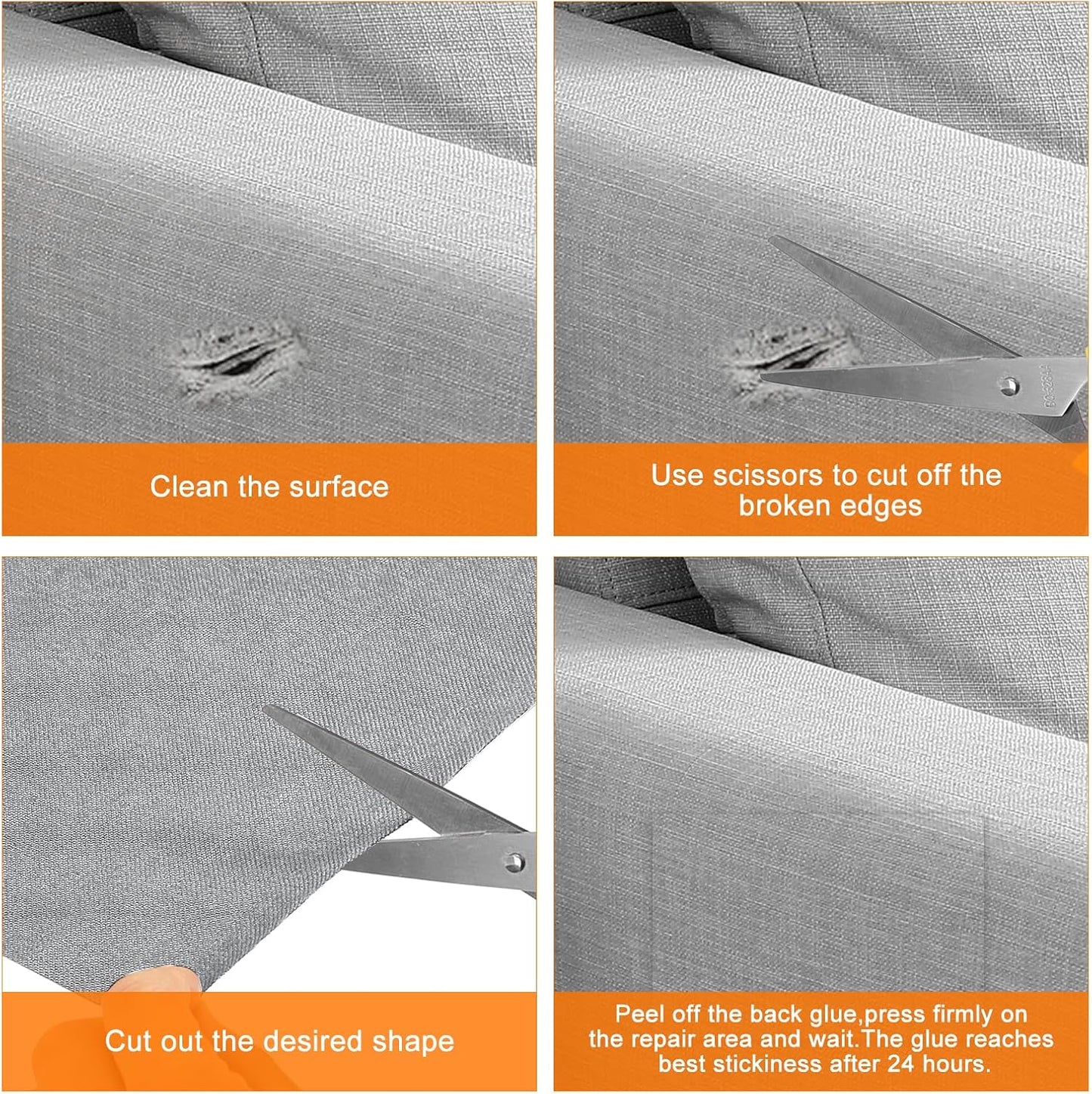 Repair Patches Repair Tape Self-Adhesive DIY Repair Patch Linen Gear Patch for Sofa, Furniture, Chair, Clothing,Tents,3.5x79 Inch,Light Brown