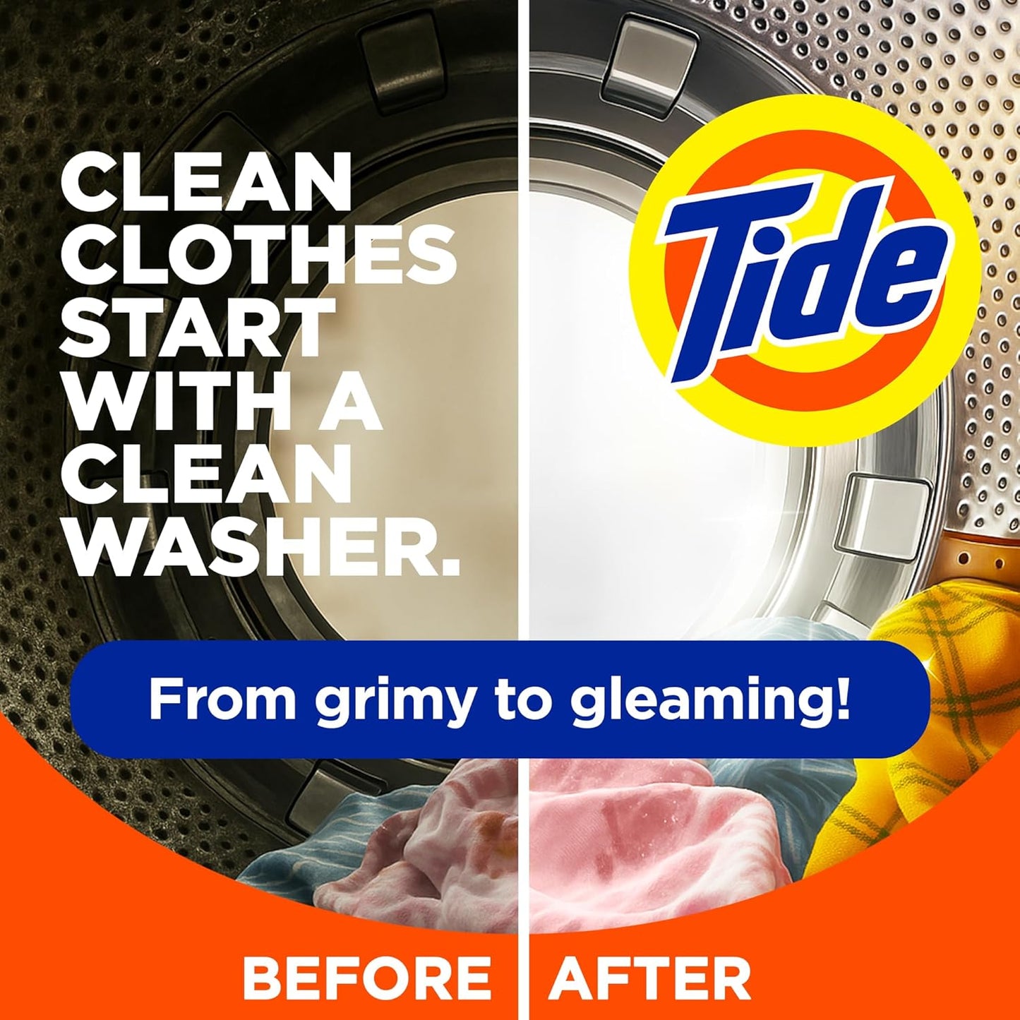 Tide Washing Machine Cleaner, Washer Machine Cleaner with Oxi for Front and Top Loader Washer Machines, Deep Cleaning Residue & Odor Eliminator, 7 Month Supply