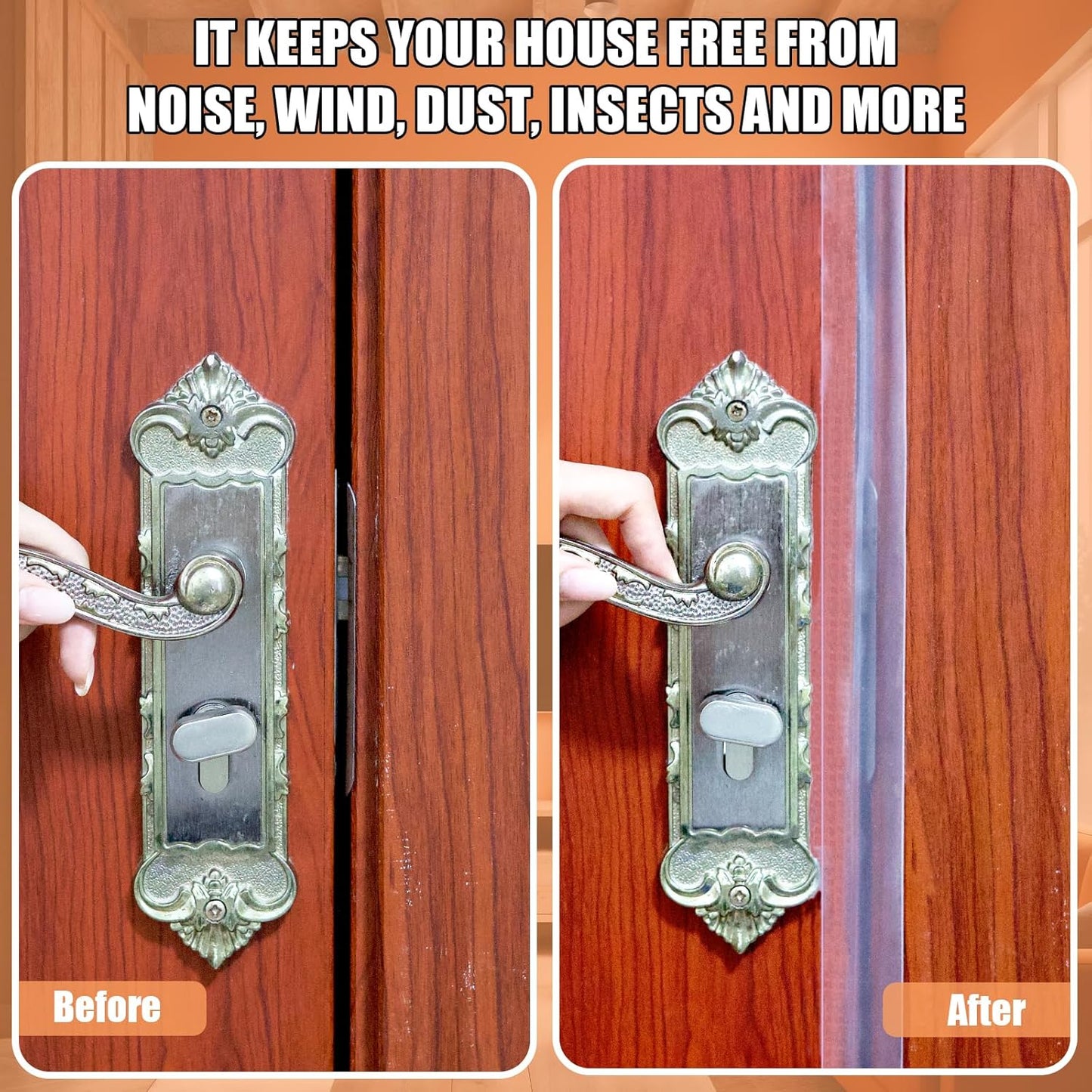 Orghtin T-Shaped Silicone Seal Strip, Clear Door Sealer Weather Stripping, 20Ft Door Draft Stopper