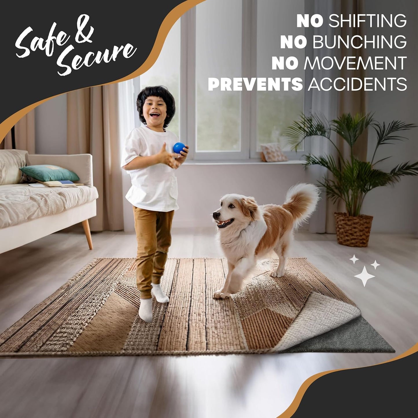 Nevlers 1/4" Felt Rug Pad 8 x10 Ft| Rug Pad Non Slip Felt & TPO | Area Rug Padding 8x10 Anti Skid Rug Gripper | Non Slip Rug Grippers for Area Rugs on Hardwood Floors | Rug Stoppers to Prevent Sliding