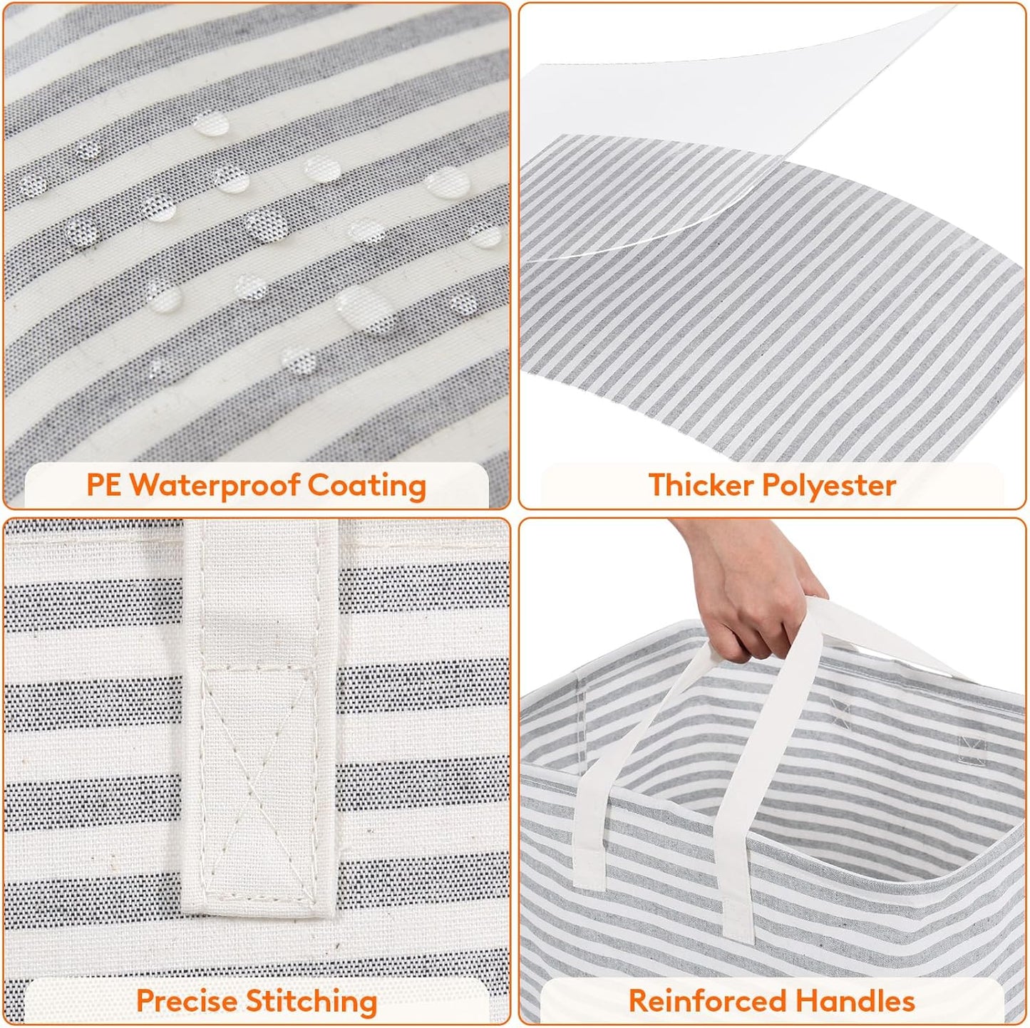 Lifewit Laundry Hamper Large Collapsible Laundry Basket, Freestanding Waterproof Clothes Hamper Storage with Easy Carry Handles for Clothes in Bedroom Bathroom College Dorm for Adults, Gray, 80L