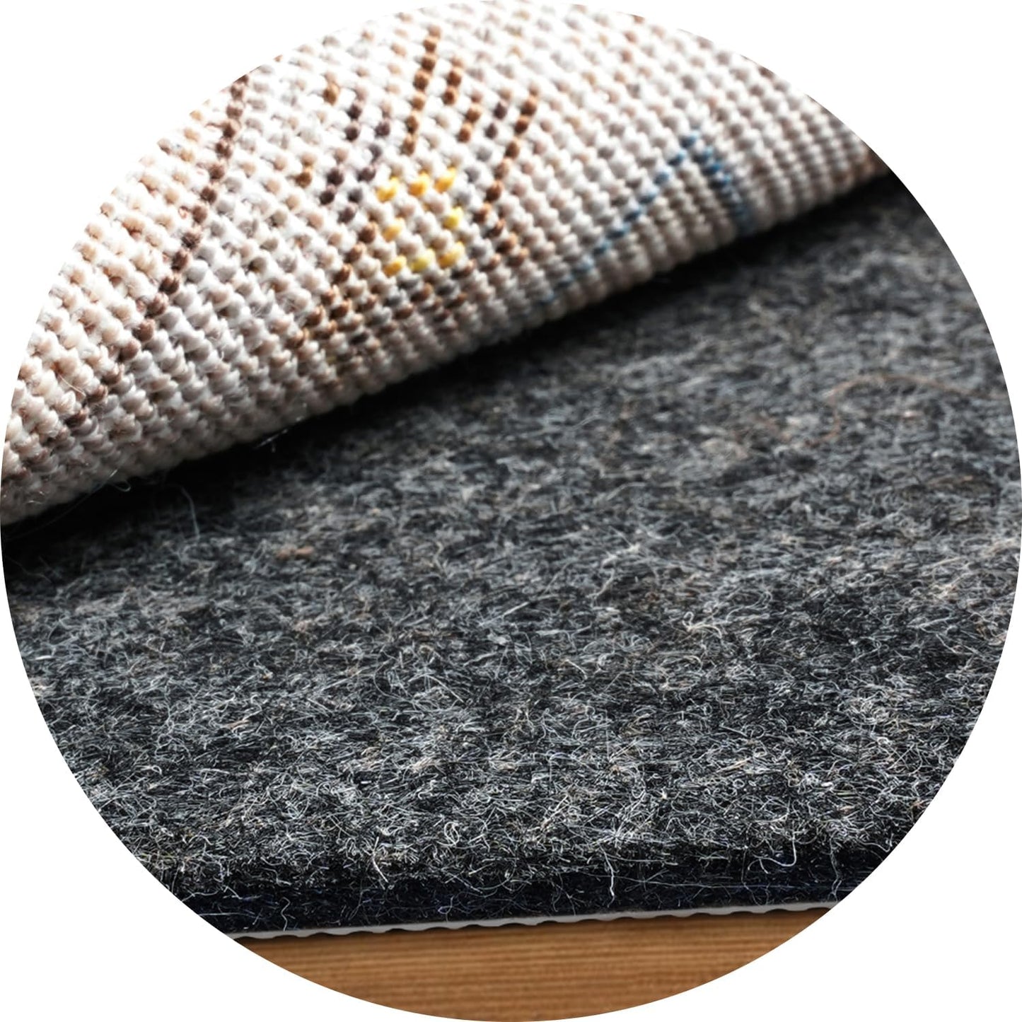 BAGAIL Felt and Natural Rubber Backing Rug Pads 1/4” Thick, Round 4 Ft Non Slip Carpet Gripper Keep Rugs in Place, Under Area Rug Protective Cushioned Pads, Carpet Runners, Hardwood Floors Protection