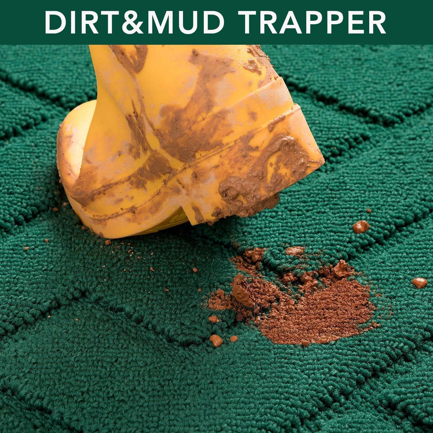 hicorfe Indoor Door Mat,Non Slip Door Mats,32"x48" Front Back Door Mat Rubber Backing,Absorbent Resist Dirt Entrance Inside Floor Mats for Entryway Washable Low-Profile(Evergreen)