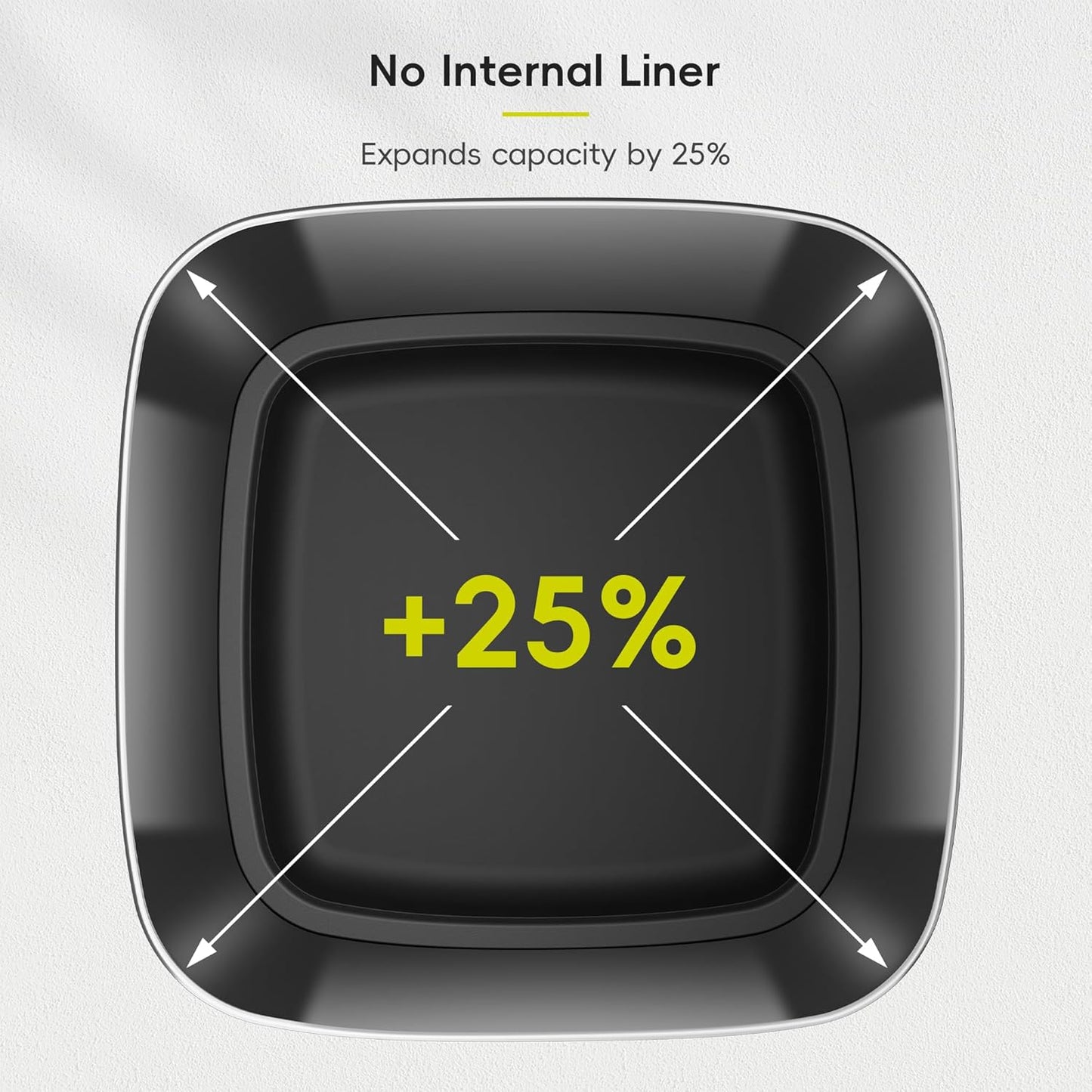 EKO EcoSmart 80L / 21.1 Gallon Motion Sensor Trash Can – Tall, Large Touchless Automatic Kitchen Garbage Bin with Soft-Close Lid for Home or Office, Brushed Stainless Steel, Matte Black