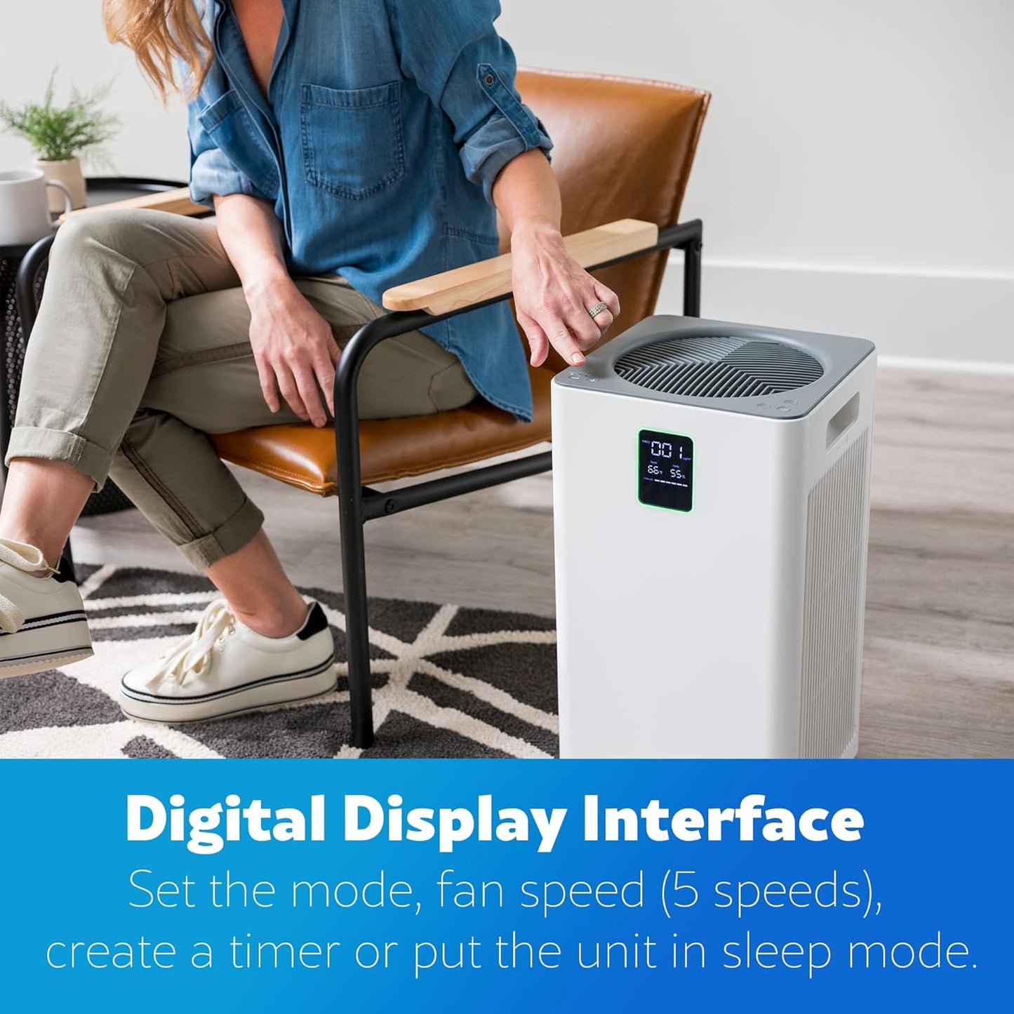 Kenmore PM3020 Air Purifiers with H13 True HEPA Filter, Covers Up to 1500 Sq.Foot, 24db SilentClean 3-Stage HEPA Filtration System, 5 Speeds for Home Large Room, Kitchens & Bedroom