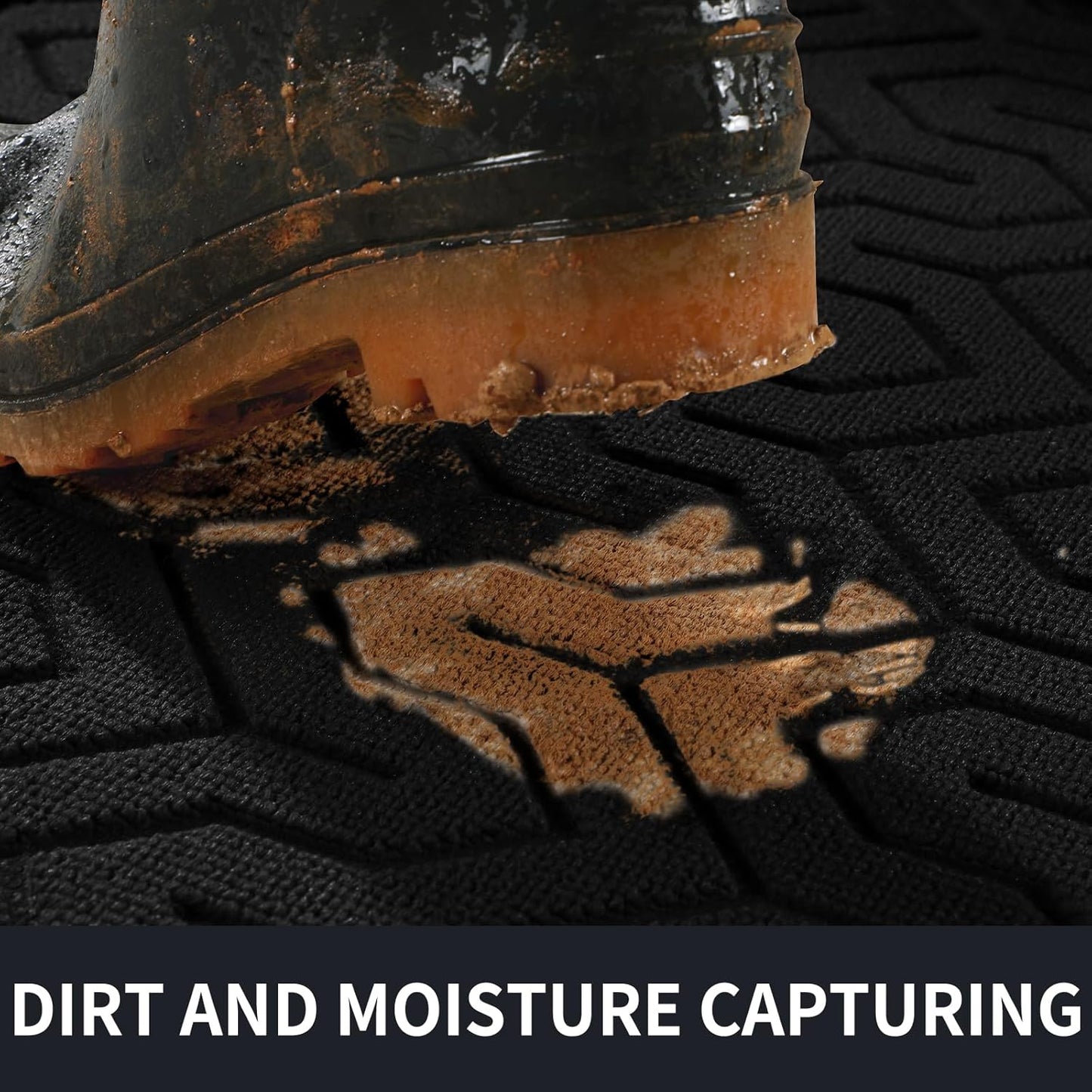 Yimobra Large Door Mat Outside Entrance 47x32, Waterproof Heavy Duty Outdoor Mats for Front Door, Non Slip Rubber Entry Mat for Garage Patio, Easy Clean, Black