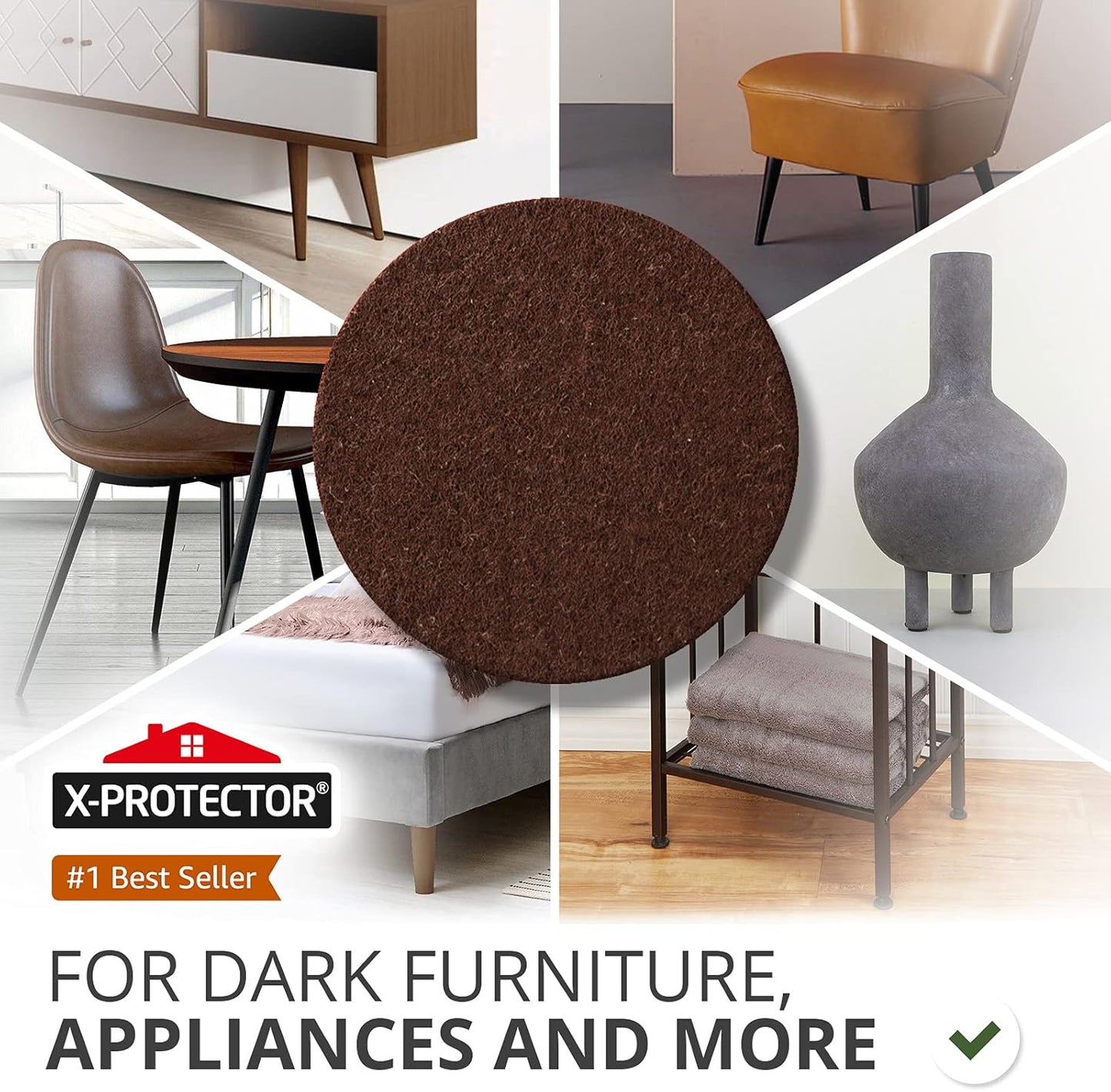 Felt Furniture Pads X-PROTECTOR 181 PCS Premium Furniture Pads - Felt Pads Furniture Feet Best Wood Floor Protectors - Protect Your Hardwood & Laminate Flooring!