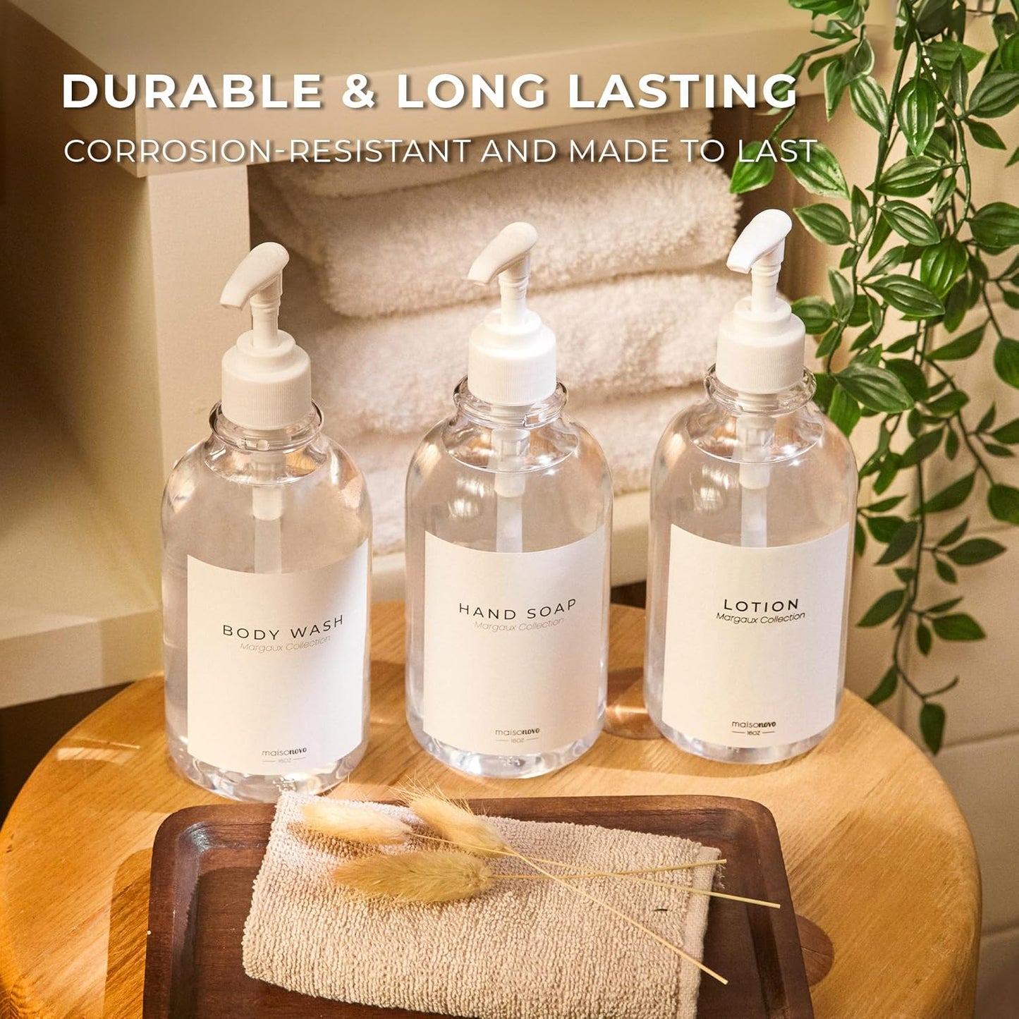 MaisoNovo Soap Pump Replacement - 2X White Plastic Pumps - Pump Dispenser - Soap Dispenser Pump Replacement - Stainless Steel Soap Pump - Pump for Soap Dispenser