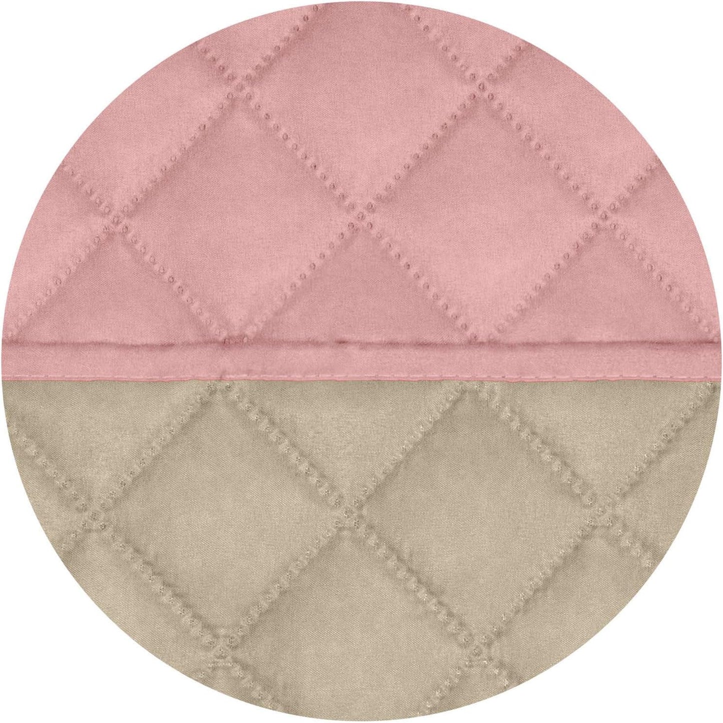 PureFit Reversible Quilted Sofa Cover, Water Resistant Slipcover Furniture Protector, Washable Couch Cover with Non Slip and Elastic Straps for Kids, Dogs, Pets (Oversized Recliner, Pink/Beige)