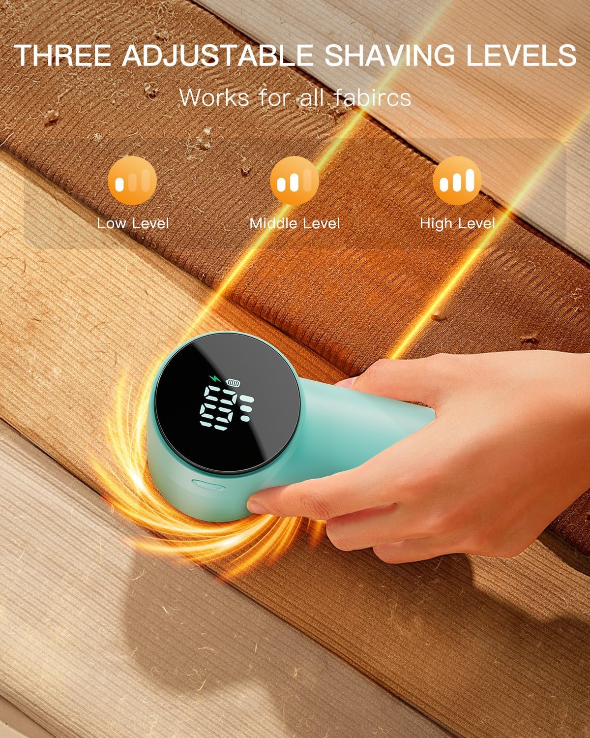 Electric Lint Remover and Fabric Shaver, Rechargeable Clothes Shaver for Sweater Furniture Couch, 3-Speed Pill Remover Defuzzer to Remove Fuzz Pilling from Blanket Jacket