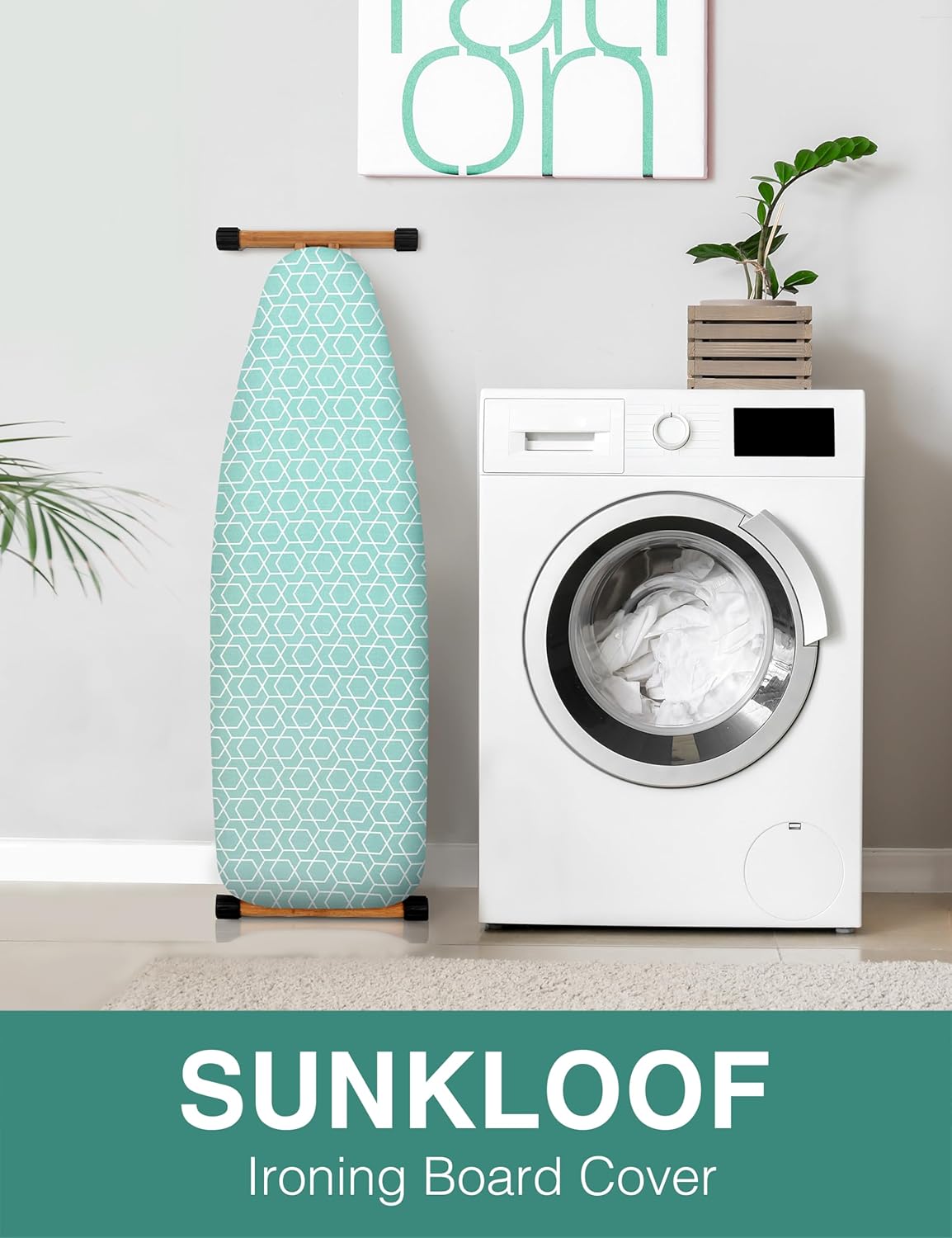 Extra Wide Ironing Board Cover and Pad,18X49 Reflective Silicone Ironing Board Cover,Resist Scorching and Staining,4 Fasteners,Elastic Edges,Large Protective Scorch Mesh Cloth