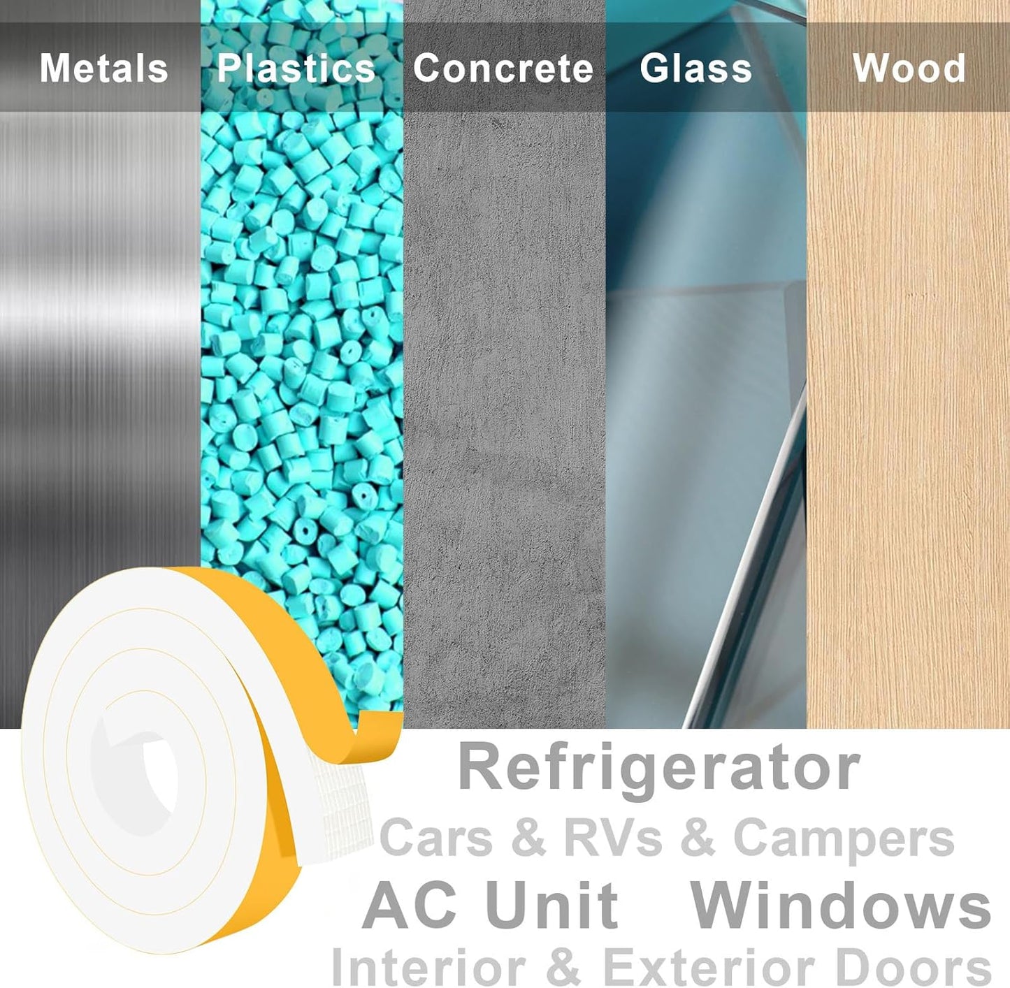 Weather Stripping Door Seal Strip, Adhesive Foam Insulation Tape for Doors and Windows, Closed Cell Weather Stripping for Door Frame, SoundProof Weatherproof Dustproof(2 in x 1 in x 6.5Ft