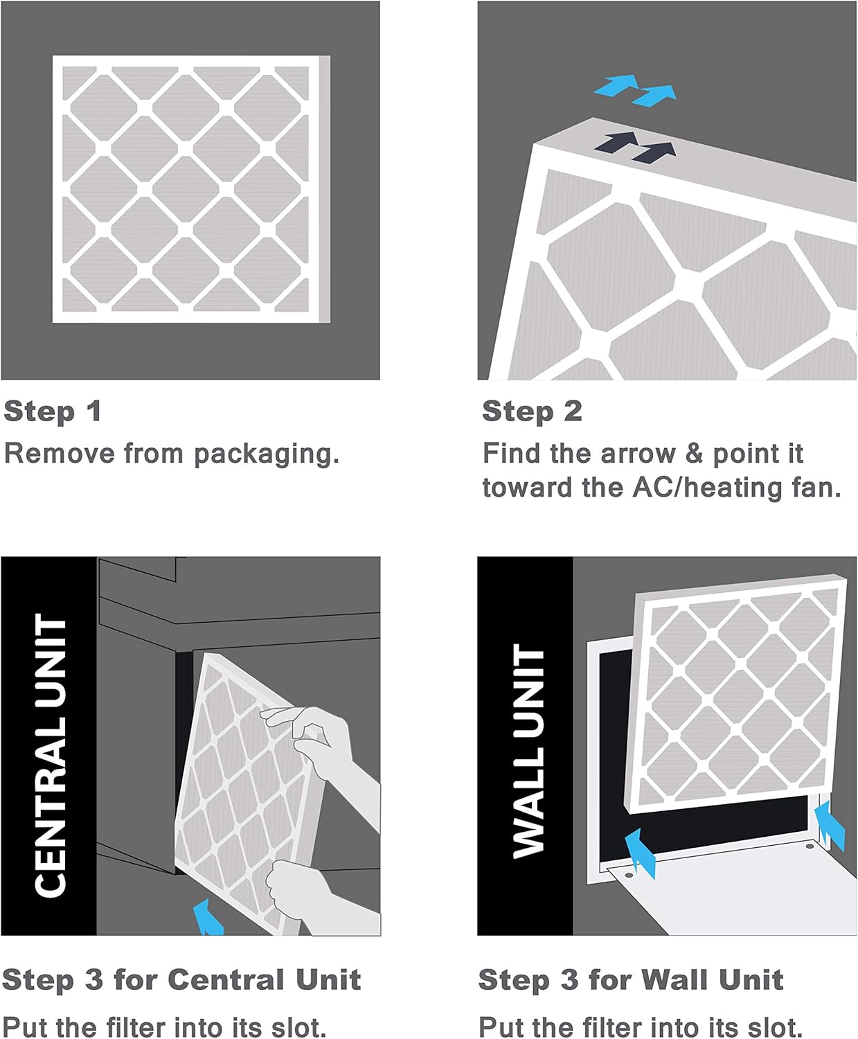 Aerostar 8x16x1 MERV 11-6 Count - Pleated Furnace & Air Conditioner Filters - Removes Dust, Cold & Flu Germs, Lint, Mold, Pet Dander, Allergy-Causing Pollen, Smog & Smoke