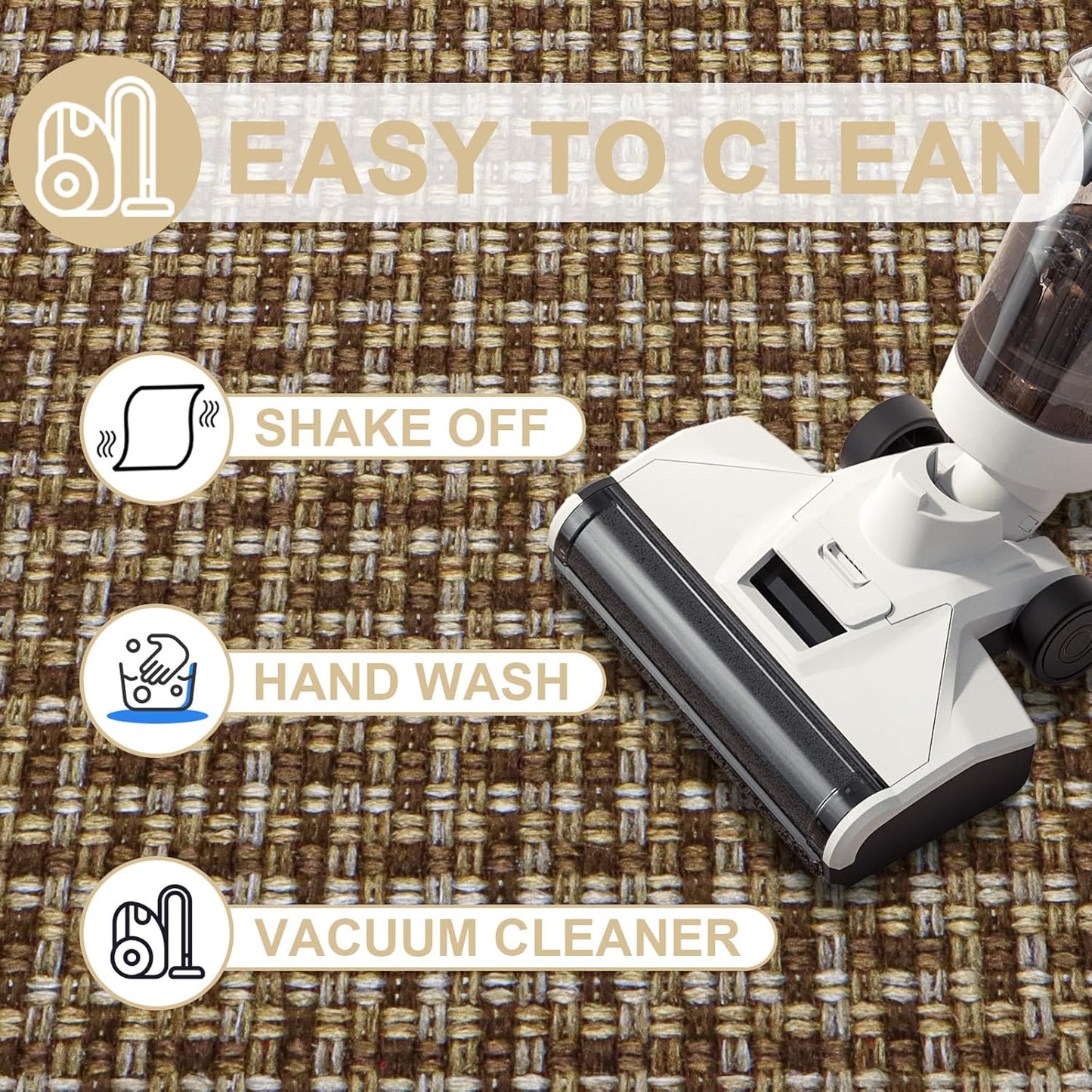 LEKEEPGO Door Mat Indoor Entrance 24"x36", Absorbent Indoor Door Mat, Non Slip Rubber Backing Inside Door Mats, Washable Floor Mat, Low-Profile Doormat for Front Door, Entryway, Entrance, Brown