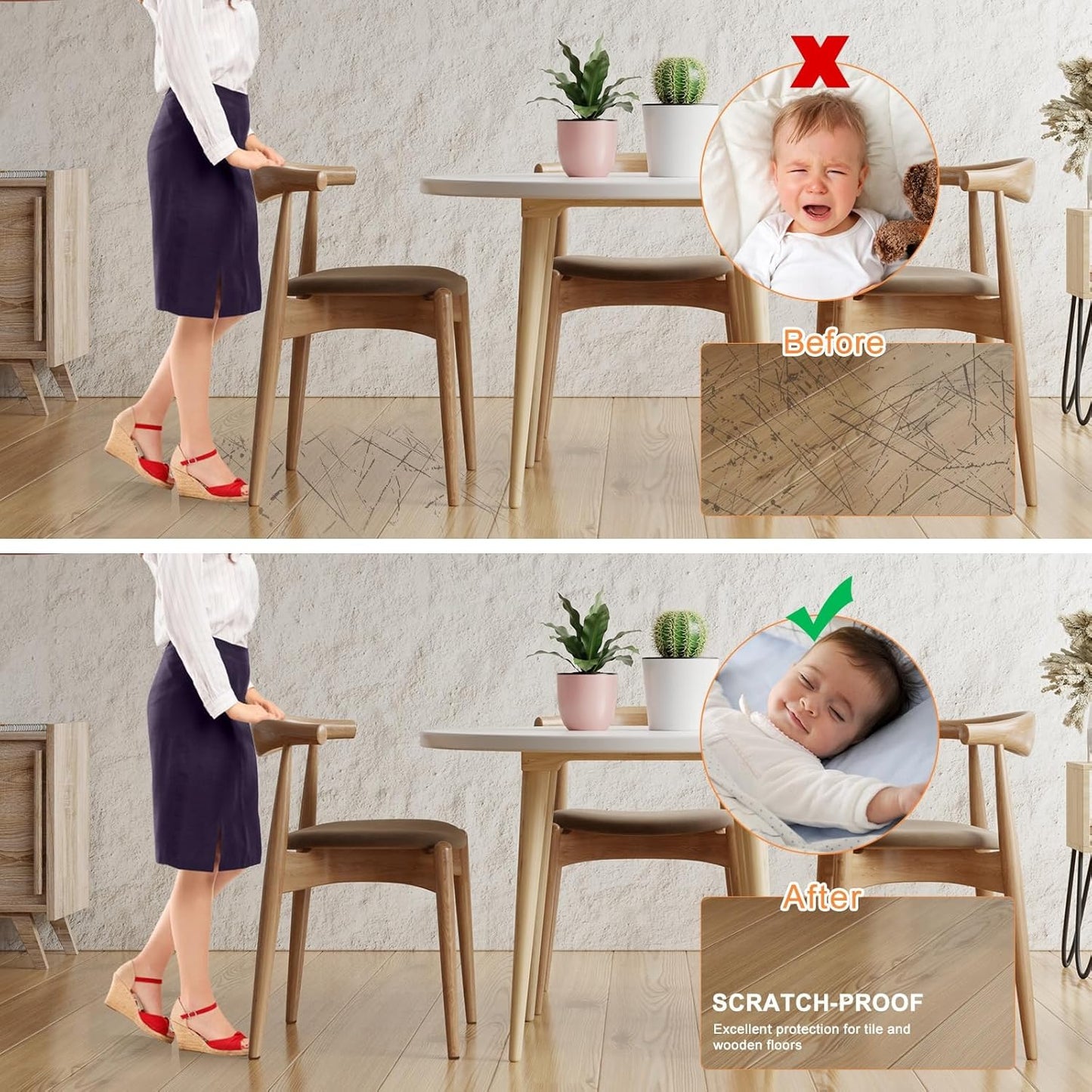 Felt Furniture Pads 400 Pieces, Furniture Pads for Hardwood Floors, Floor Protectors for Furniture Legs, Felt Pads for Furniture, Many Large Sizes Beige