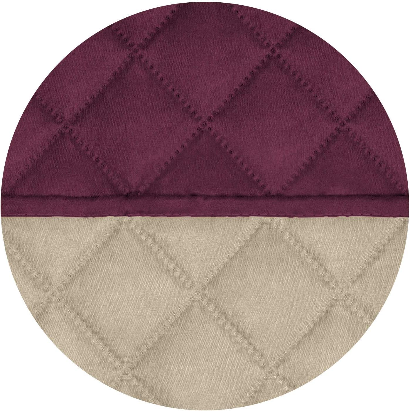 PureFit Reversible Quilted Sofa Cover, Water Resistant Medium Slipcover Furniture Protector, Washable Couch Cover with Non Slip Foam and Elastic Straps for Kids, Dogs, Pets (Loveseat, Wine/Beige)